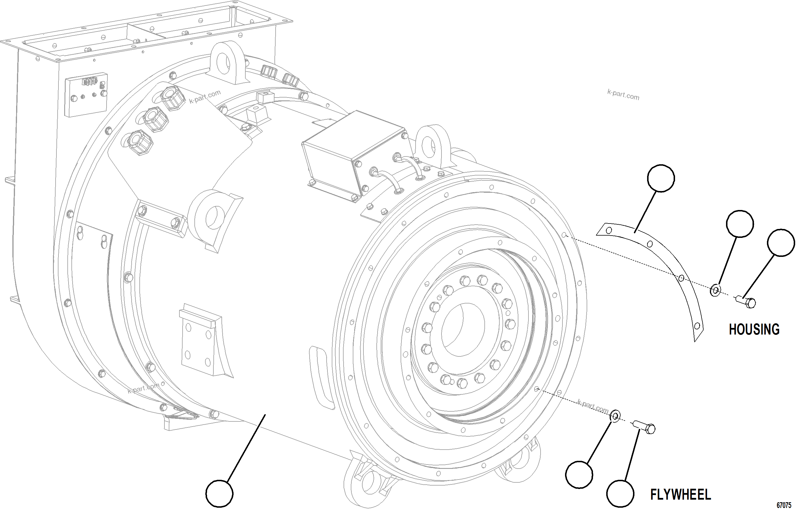 Komatsu parts book diagram for AFE77-AD 830E-5 S/N A50080, A50086  ROBINSON: ALTERNATOR INSTALLATION