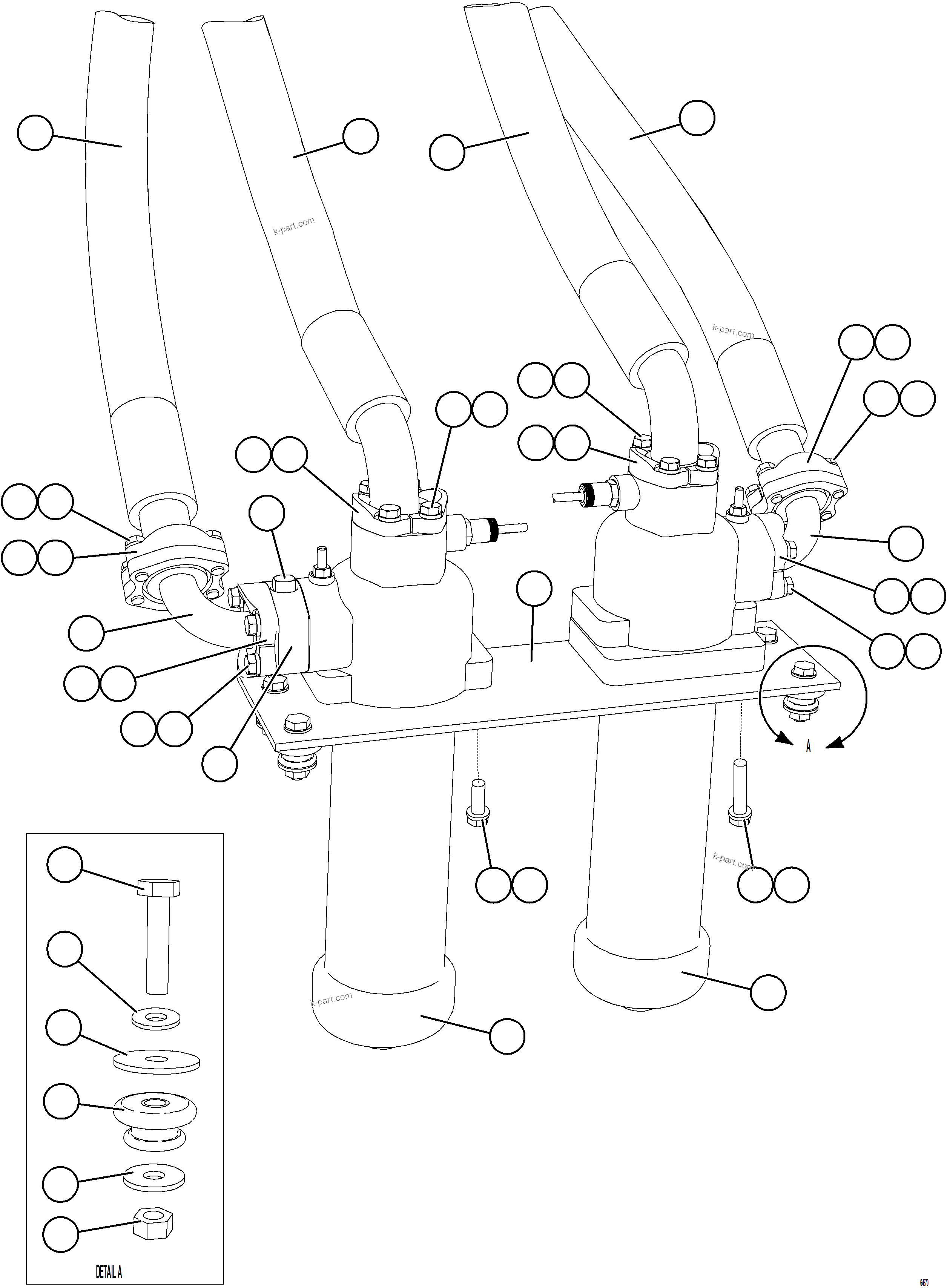 Komatsu parts book diagram for AFE77-AD 830E-5 S/N A50080, A50086  ROBINSON: HOIST FILTER PIPING & INSTALLATION