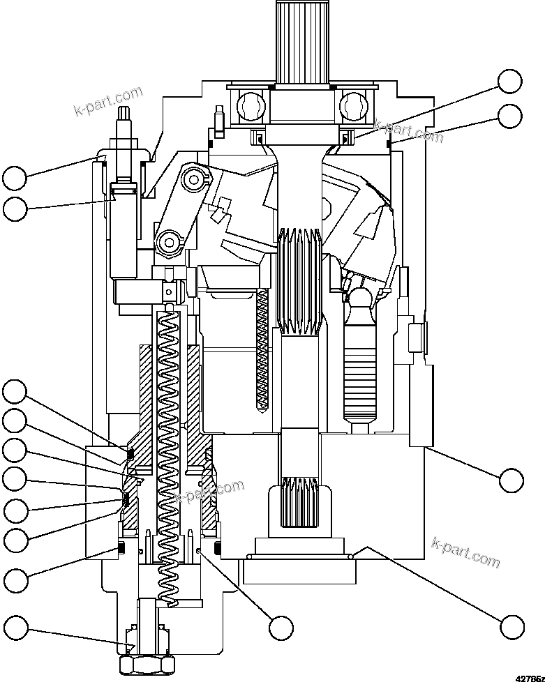 Komatsu parts book diagram for AFE77-AD 830E-5 S/N A50080, A50086  ROBINSON: STEERING PUMP SEAL INSTALLATION    58B-60-00080