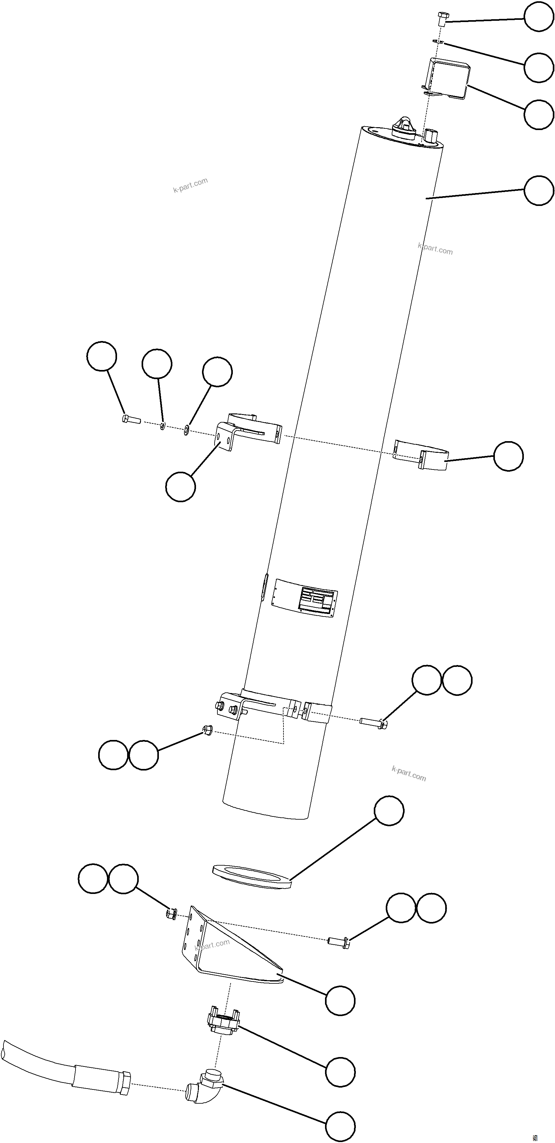 Komatsu parts book diagram for AFE77-AD 830E-5 S/N A50080, A50086  ROBINSON: STEERING ACCUMULATOR INSTALLATION
