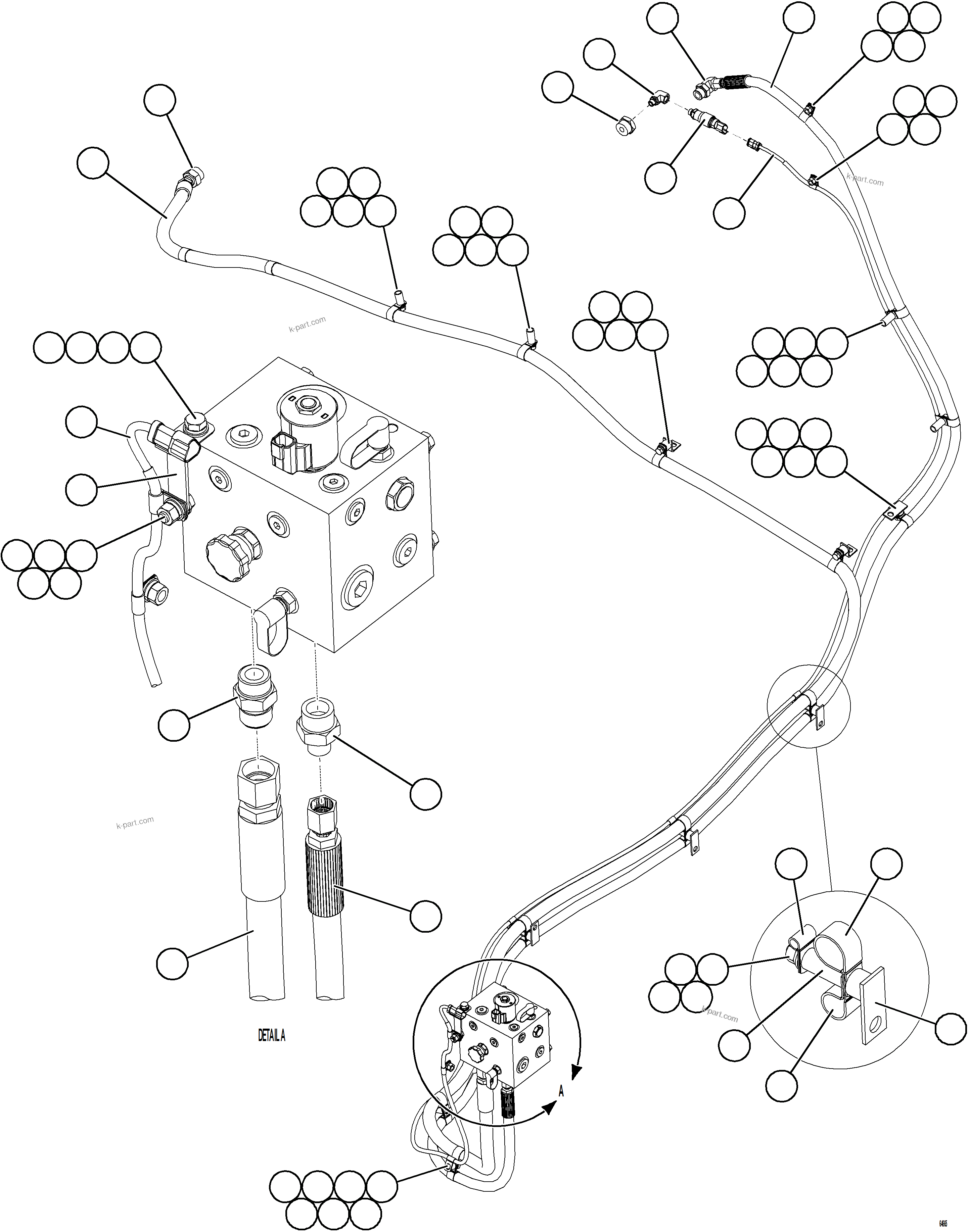 Komatsu parts book diagram for AFE77-AD 830E-5 S/N A50080, A50086  ROBINSON: AUXILIARY HYDRAULIC SYSTEM    1/2