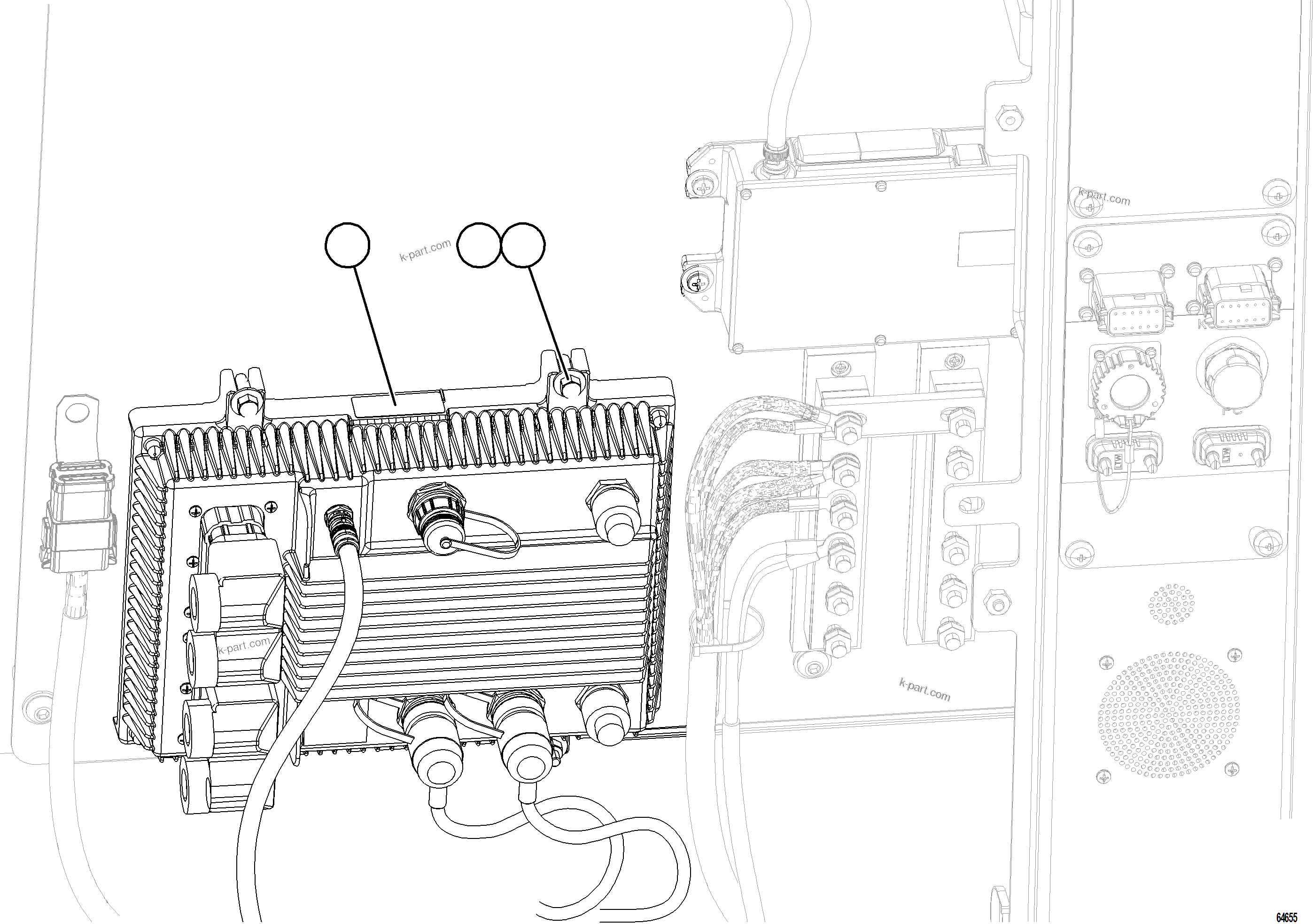 Komatsu parts book diagram for AFE77-AD 830E-5 S/N A50080, A50086  ROBINSON: KOMTRAX PLUS CONTROLLER INSTALLATION