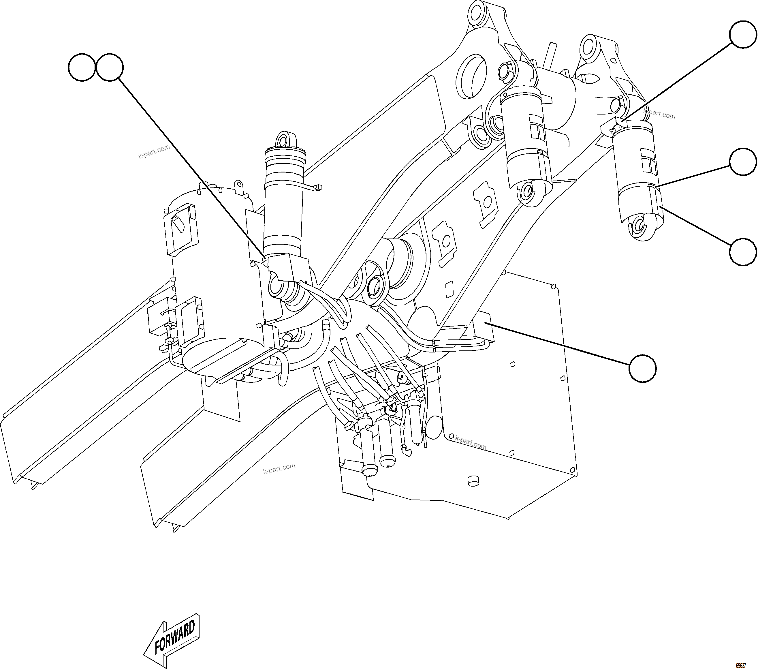 Komatsu parts book diagram for AFE77-AD 830E-5 S/N A50080, A50086  ROBINSON: REAR SUSPENSION MUD FLAPS