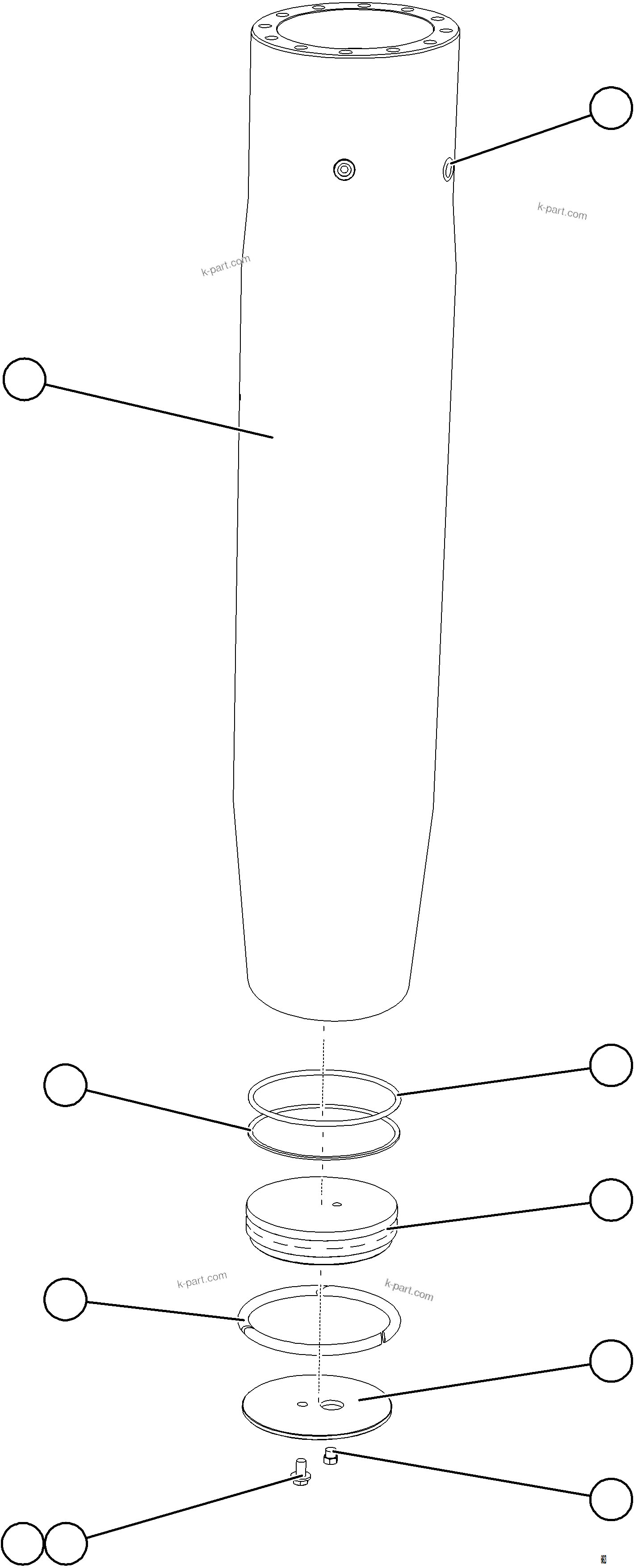 Komatsu parts book diagram for AFE77-AD 830E-5 S/N A50080, A50086  ROBINSON: PISTON ASSEMBLY    58E-50-00730