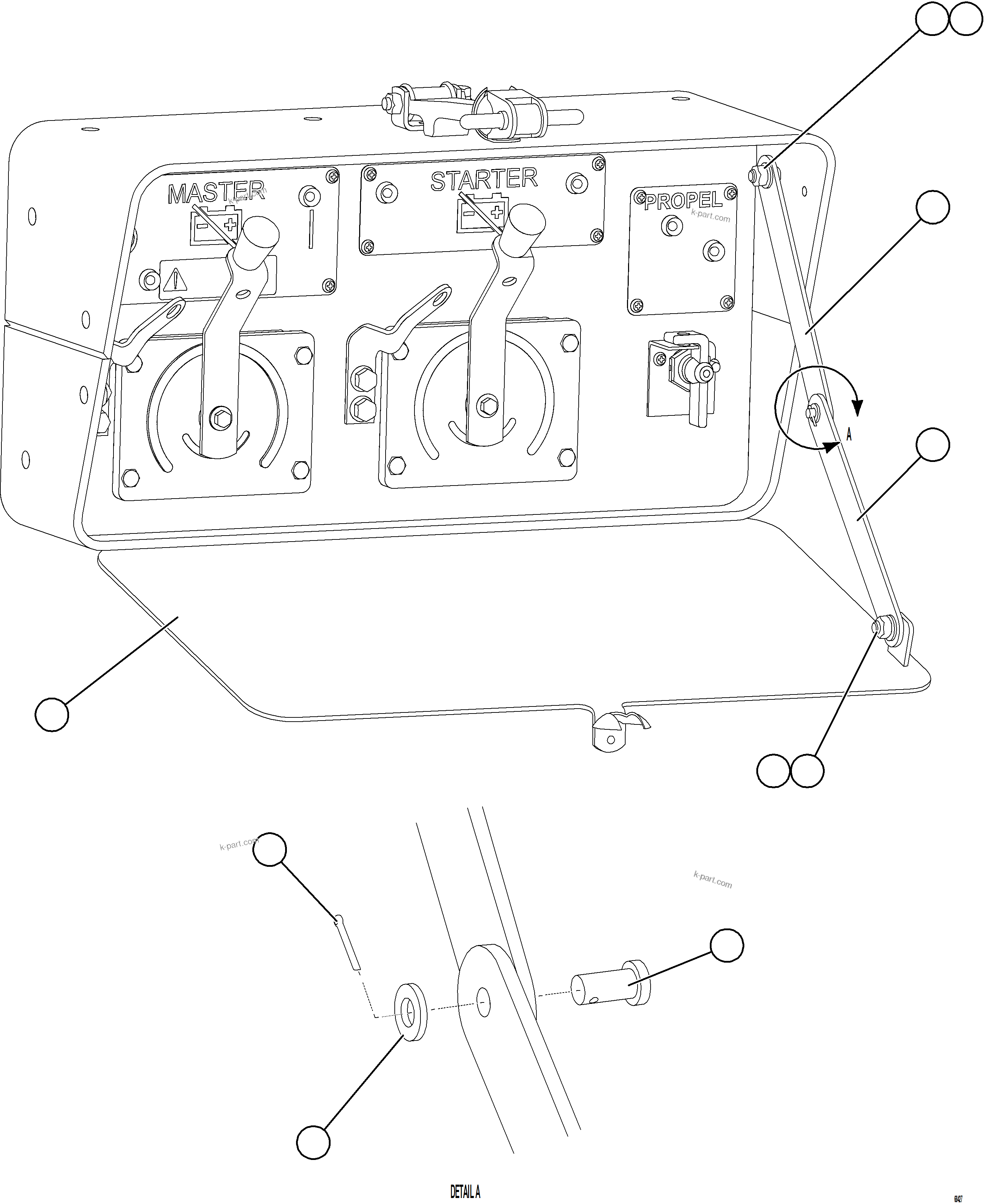 Komatsu parts book diagram for AFE77-D 830E-5 S/N A50007 & A50018  UNITED TACONITE: ISOLATION BOX    2/2