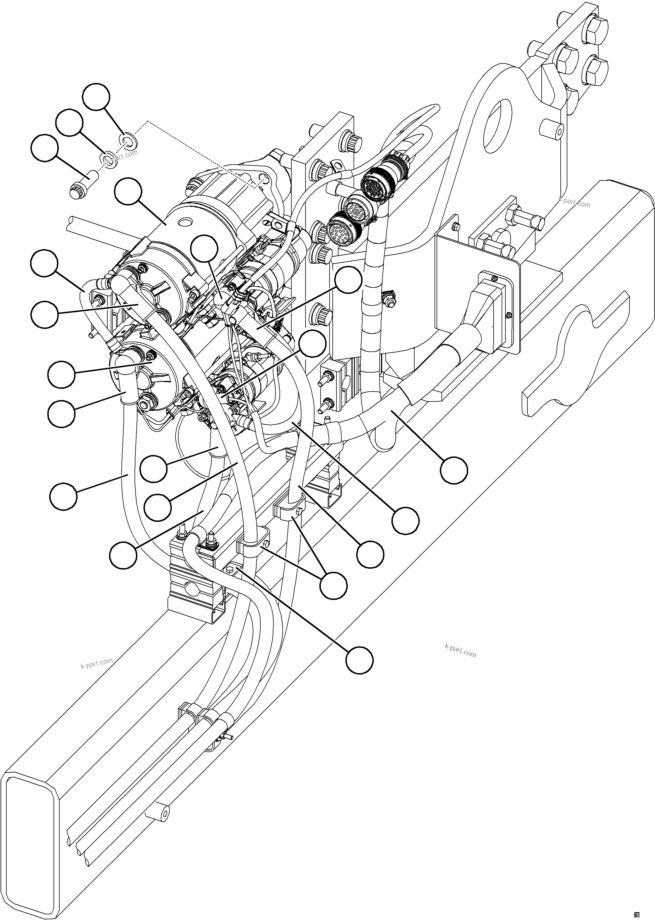 Komatsu parts book diagram for AFE77-D 830E-5 S/N A50007 & A50018  UNITED TACONITE: CHARGING SYSTEM WIRING    1/3