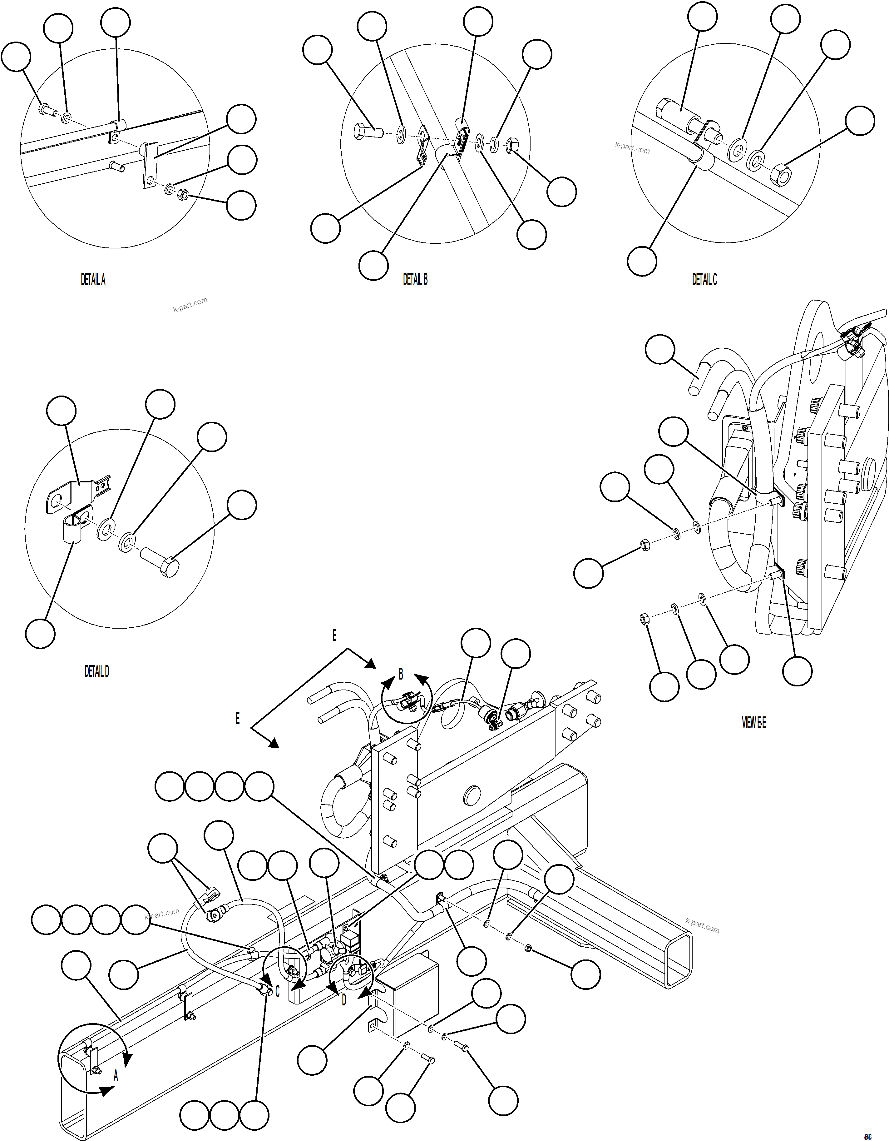 Komatsu parts book diagram for AFE77-D 830E-5 S/N A50007 & A50018  UNITED TACONITE: CHARGING SYSTEM WIRING    3/3