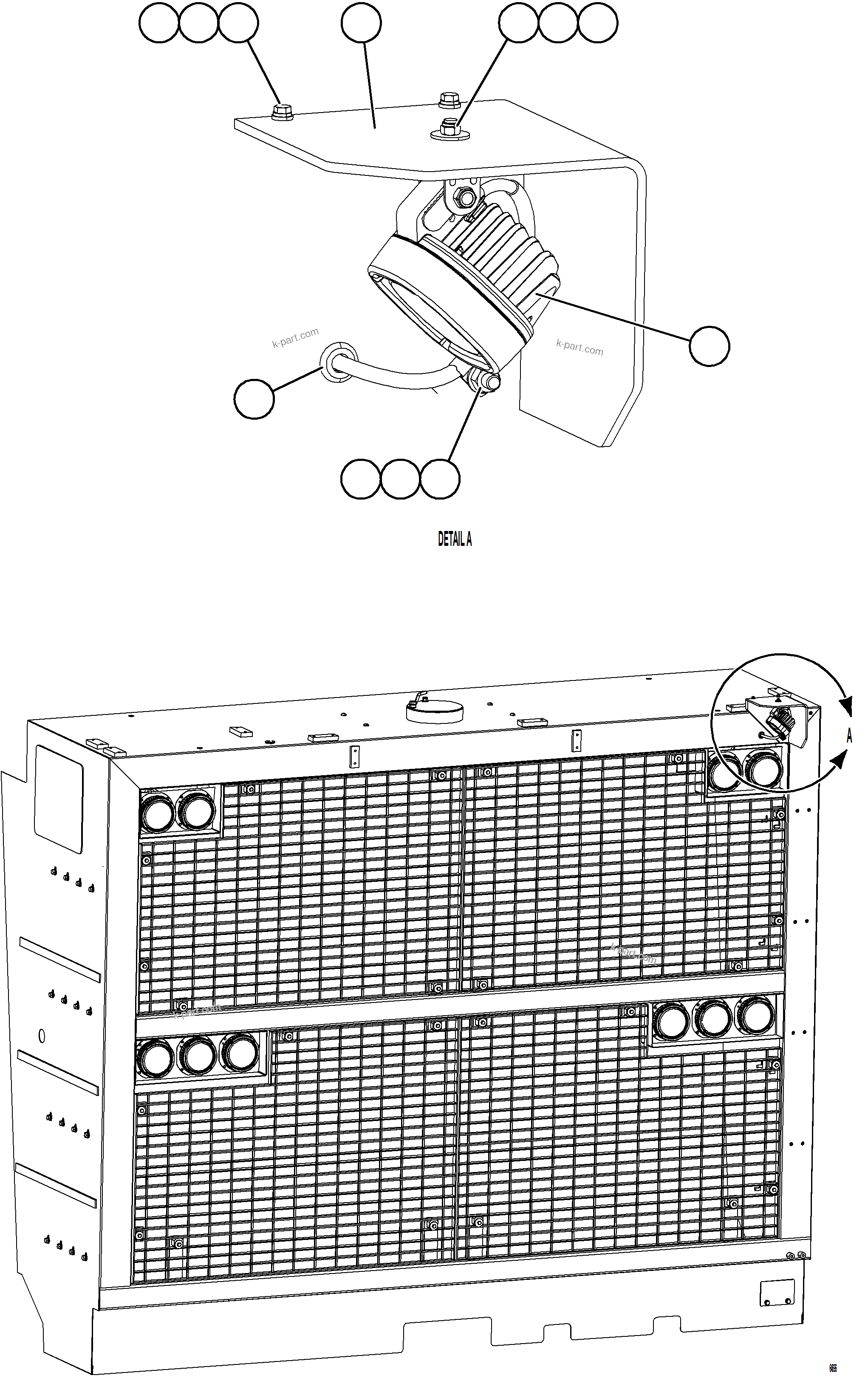 Komatsu parts book diagram for AFE77-D 830E-5 S/N A50007 & A50018  UNITED TACONITE: LADDER LIGHT INSTALLATION