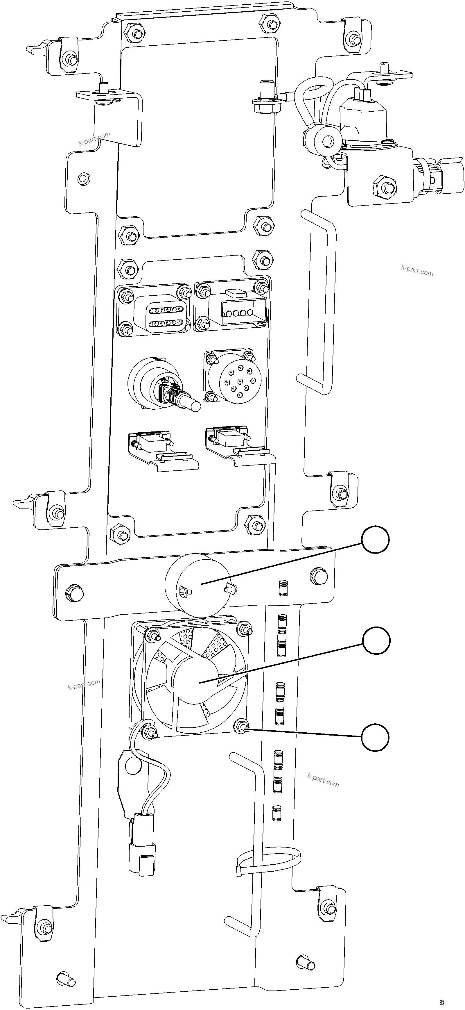 Komatsu parts book diagram for AFE77-D 830E-5 S/N A50007 & A50018  UNITED TACONITE: DIAGNOSTIC PANEL INSTALLATION    2/2