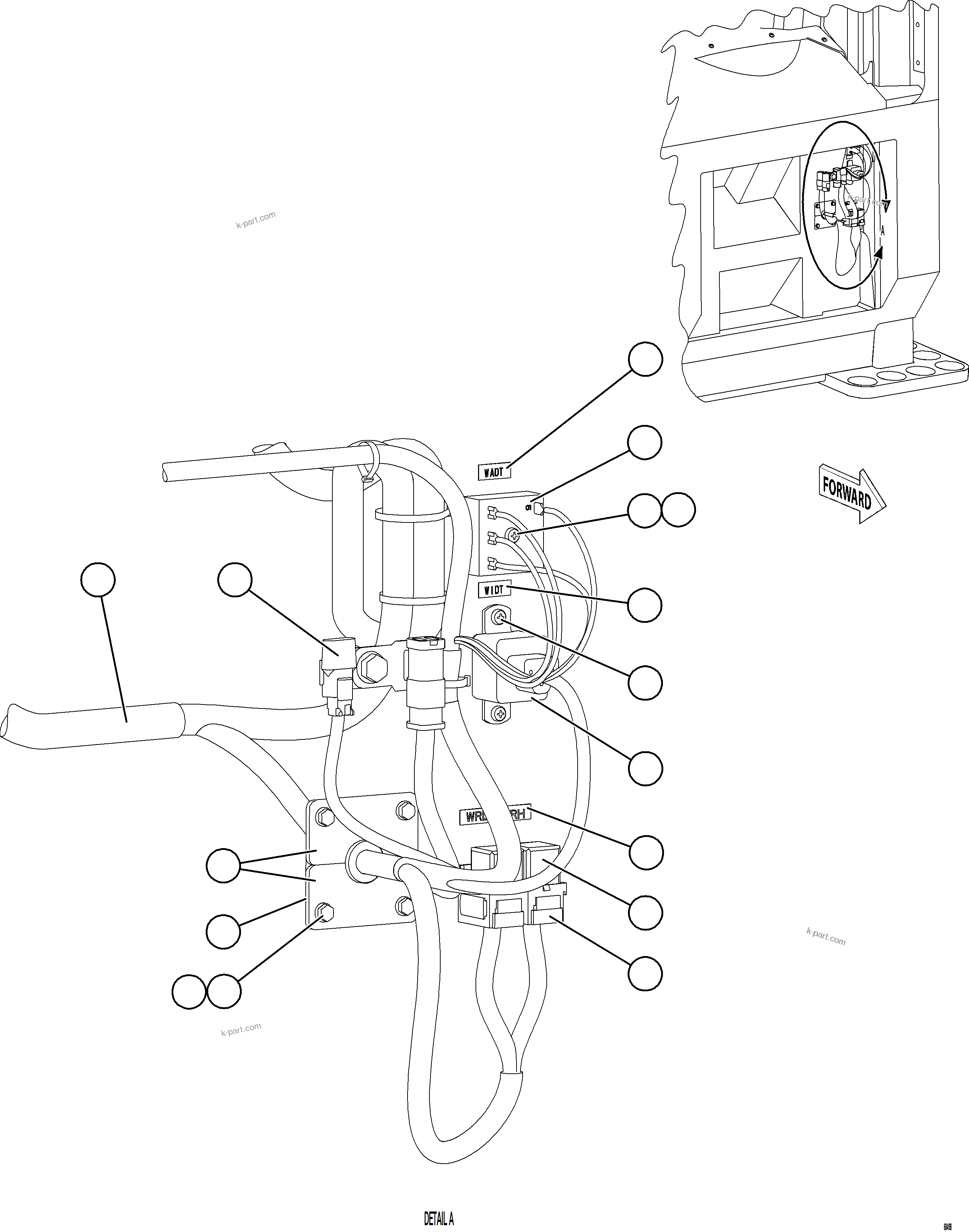 Komatsu parts book diagram for AFE77-D 830E-5 S/N A50007 & A50018  UNITED TACONITE: WIPER/WASHER TIMER DELAY MODULES