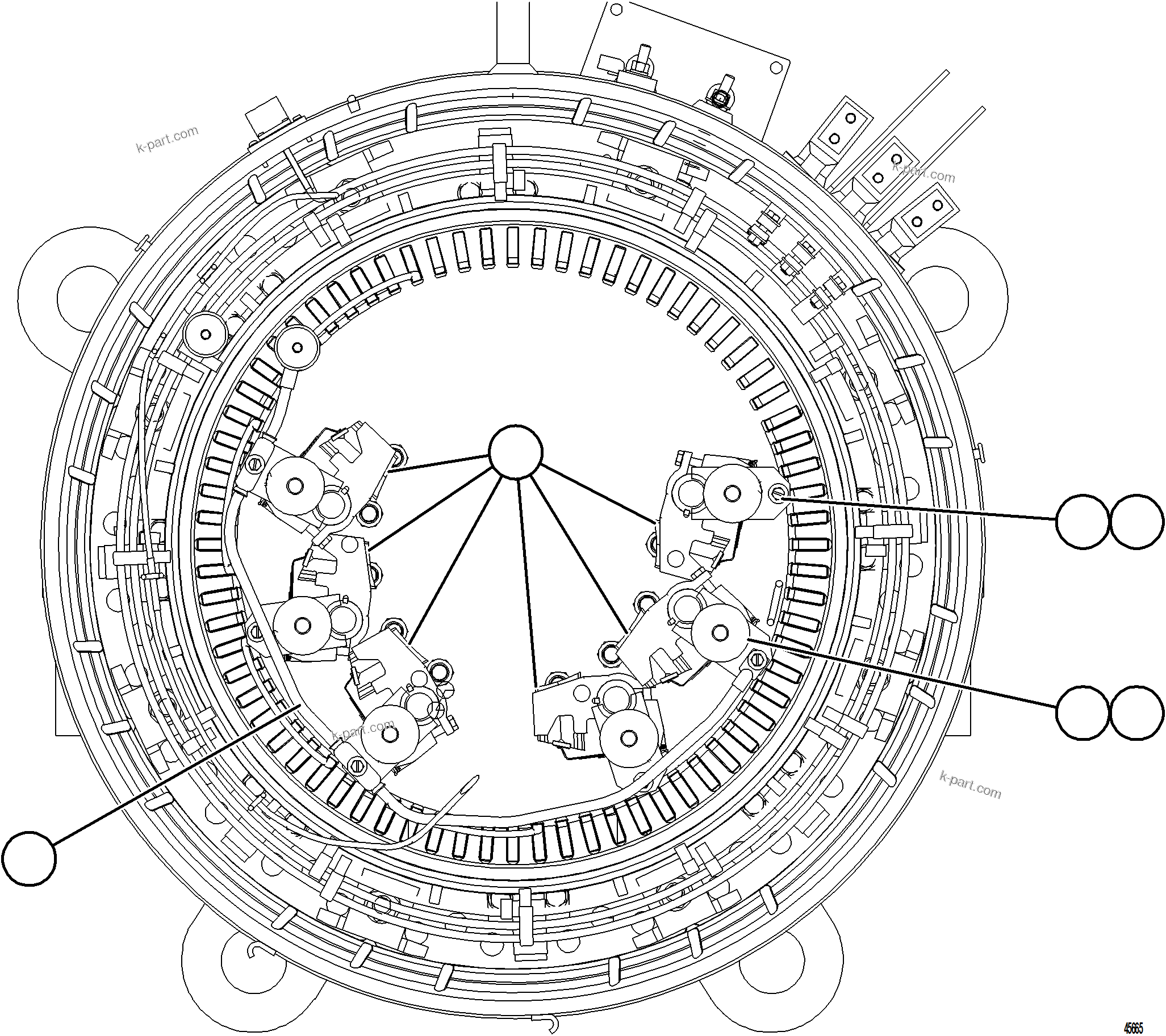 Komatsu parts book diagram for AFE77-D 830E-5 S/N A50007 & A50018  UNITED TACONITE: ALTERNATOR - FIELD CONNECTOR (BRUSH HOLDER)