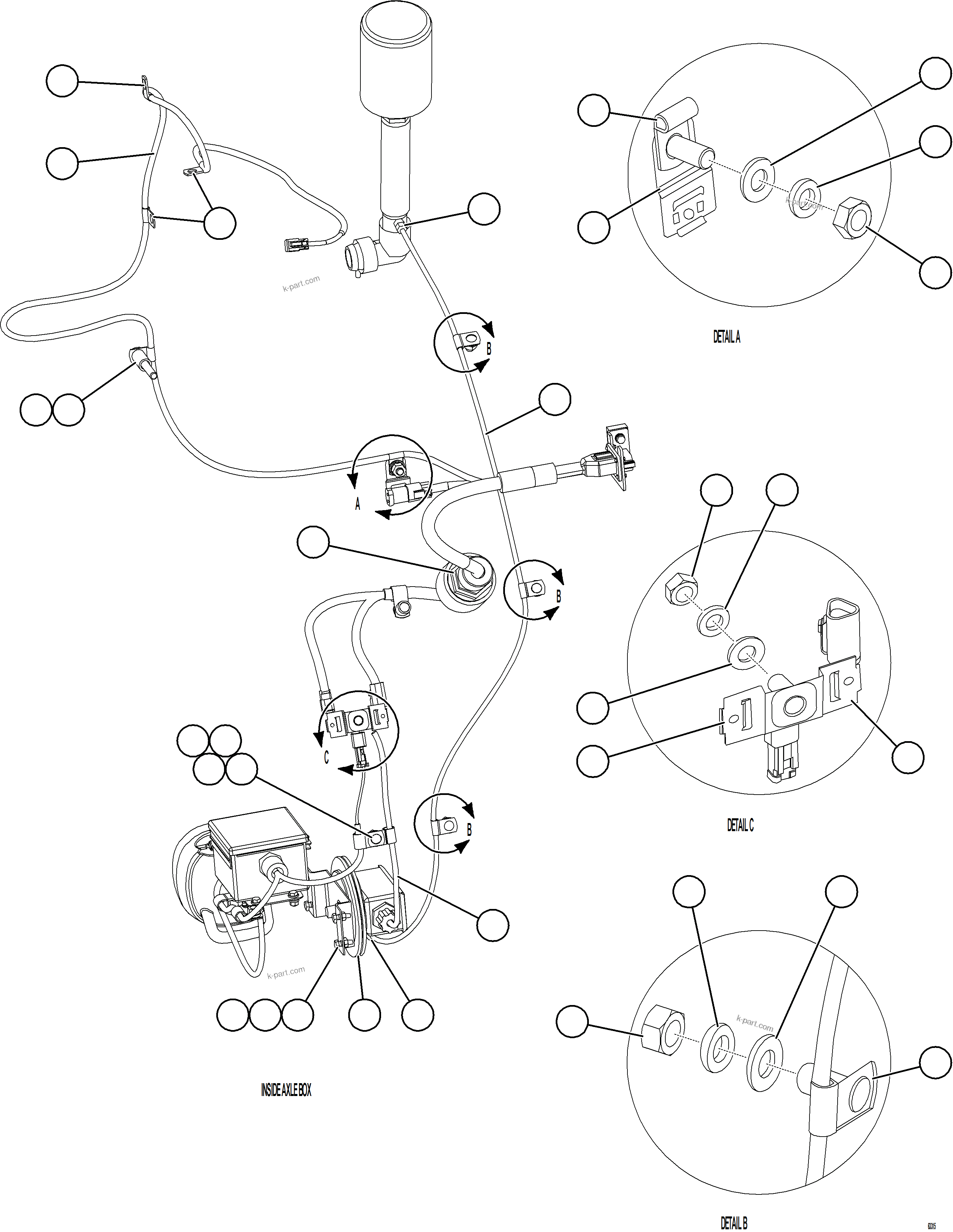 Komatsu parts book diagram for AFE77-D 830E-5 S/N A50007 & A50018  UNITED TACONITE: BLOWER PRESSURE SWITCH