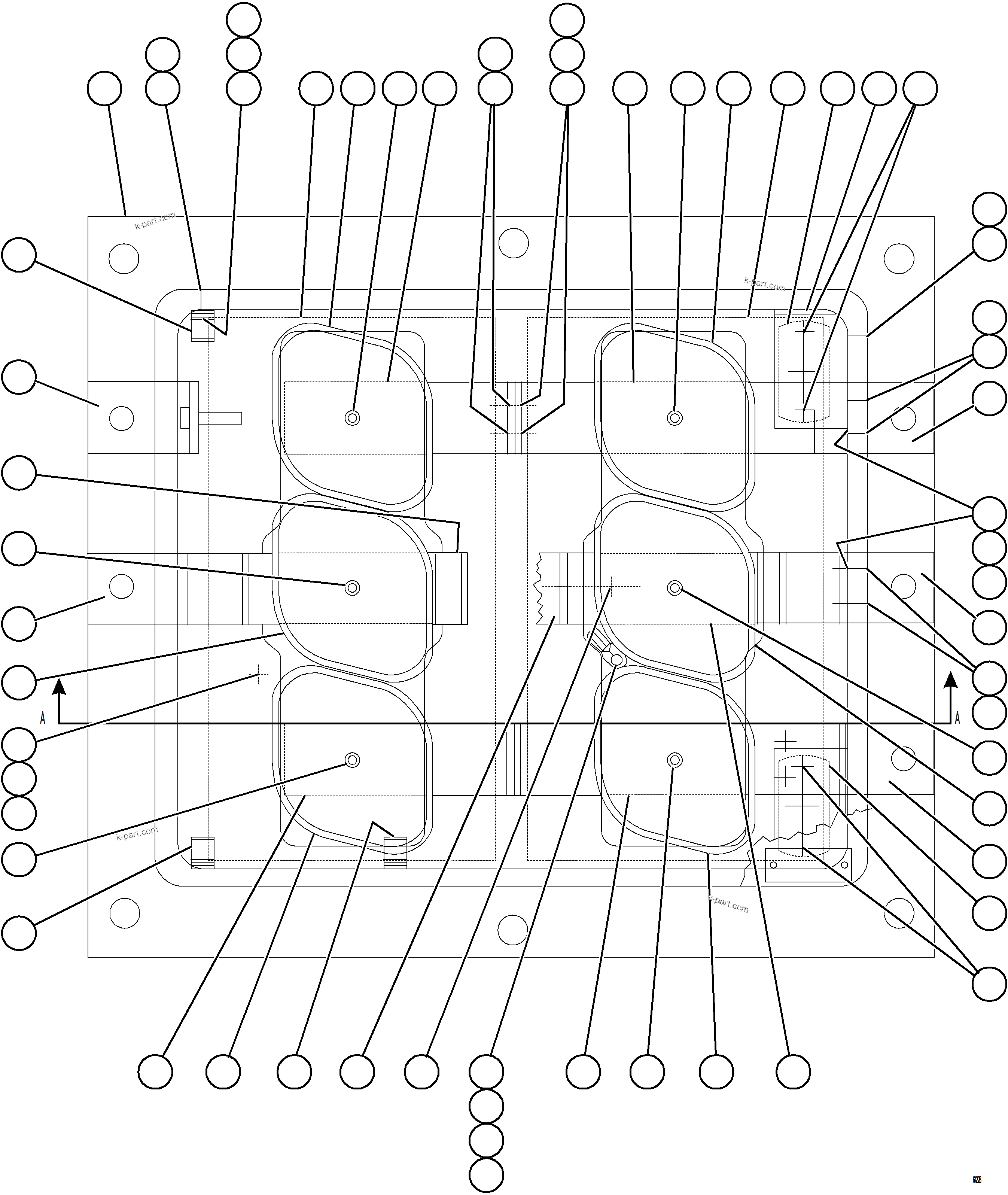 Komatsu parts book diagram for AFE77-D 830E-5 S/N A50007 & A50018  UNITED TACONITE: PANEL - AFSE    1/2    58B-43-00220