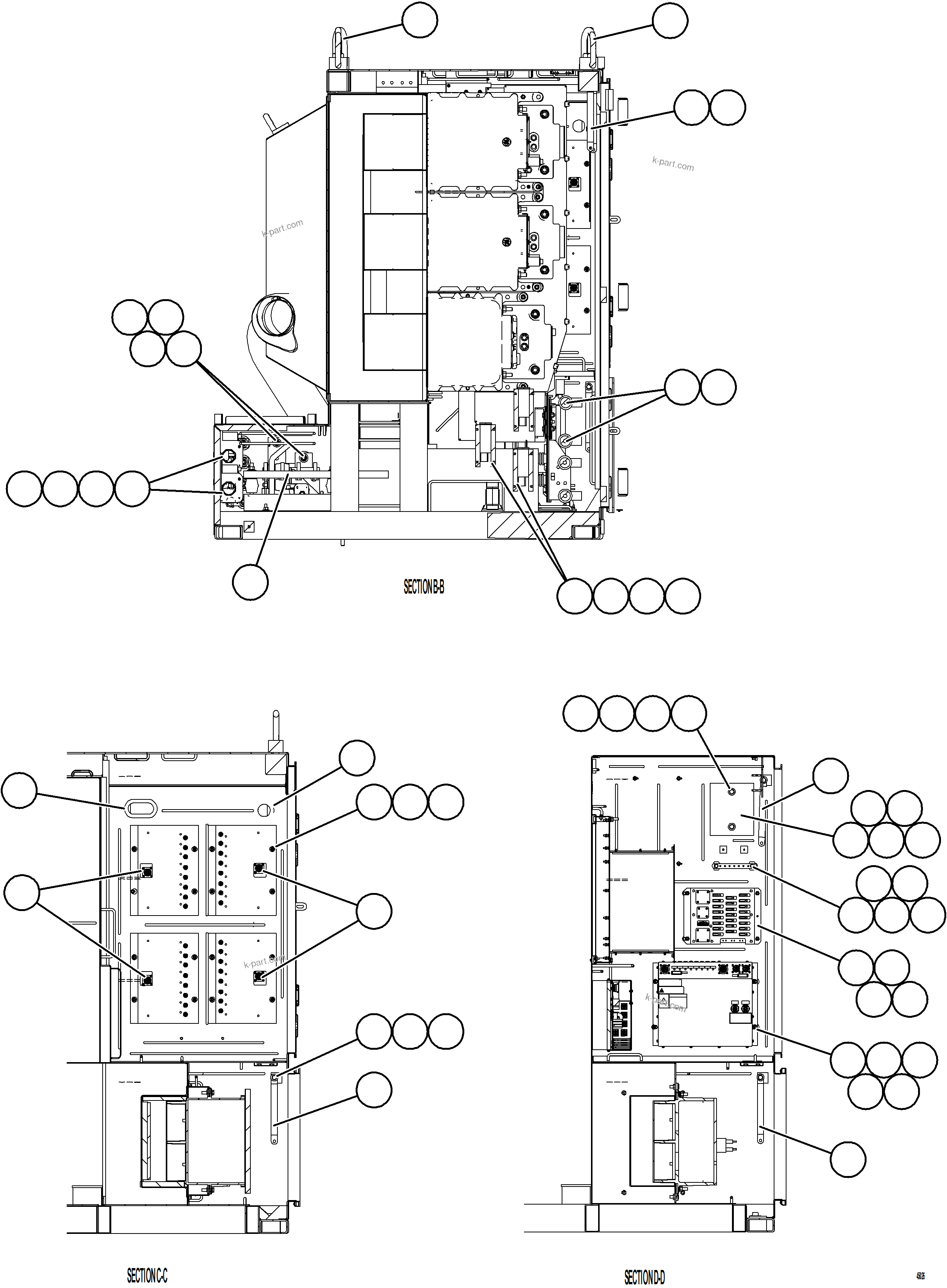 Komatsu parts book diagram for AFE77-D 830E-5 S/N A50007 & A50018  UNITED TACONITE: CONTROL BOX    2/7