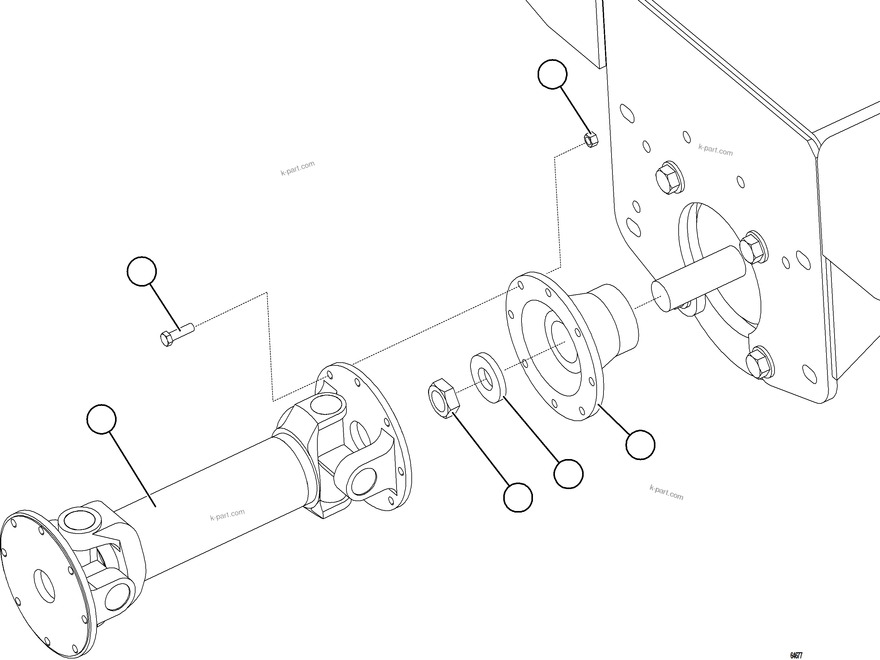 Komatsu parts book diagram for AFE77-D 830E-5 S/N A50007 & A50018  UNITED TACONITE: DRIVESHAFT INSTALLATION - HOIST PUMP