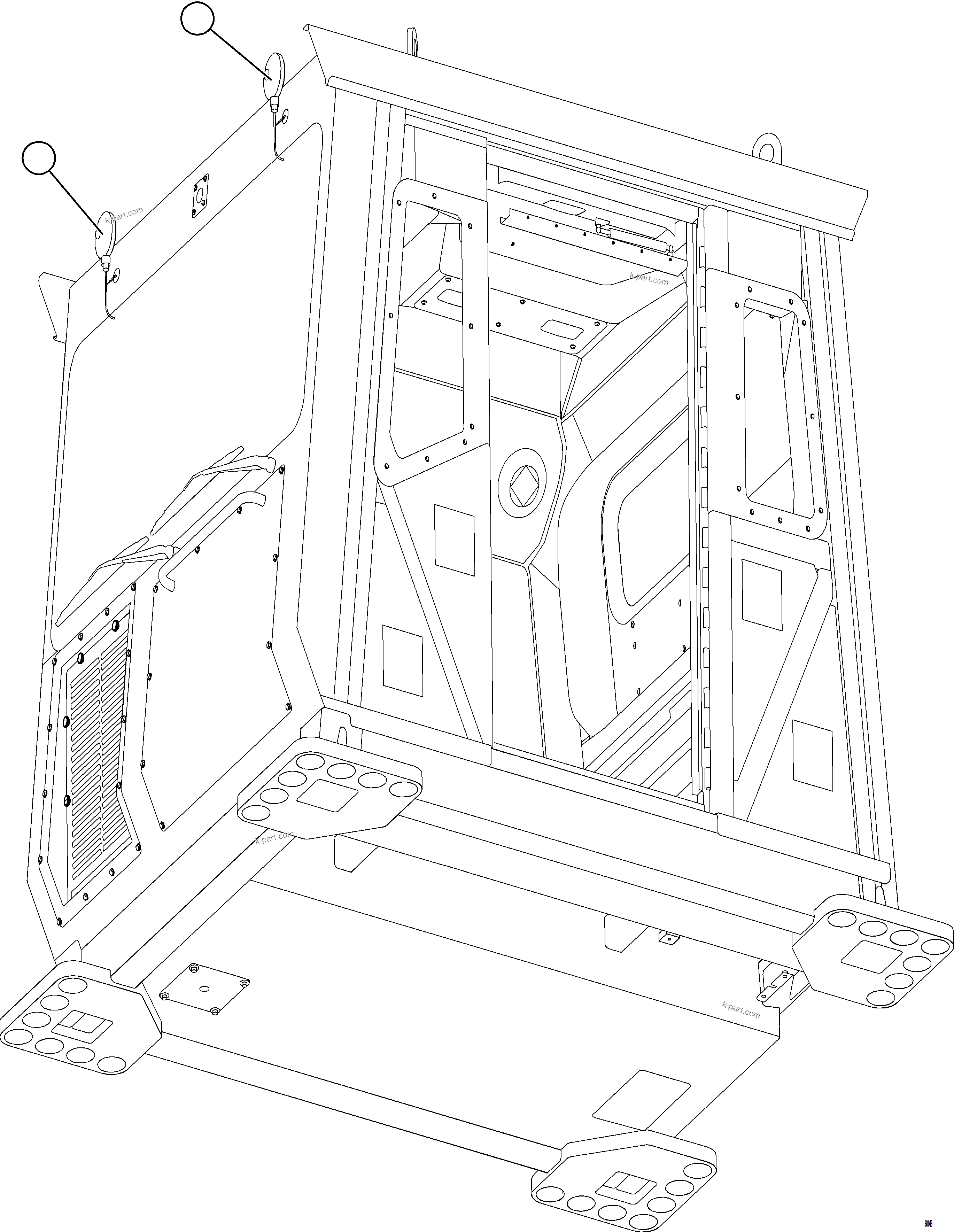 Komatsu parts book diagram for AFE77-D 830E-5 S/N A50007 & A50018  UNITED TACONITE: CAB LIGHTS    1/2