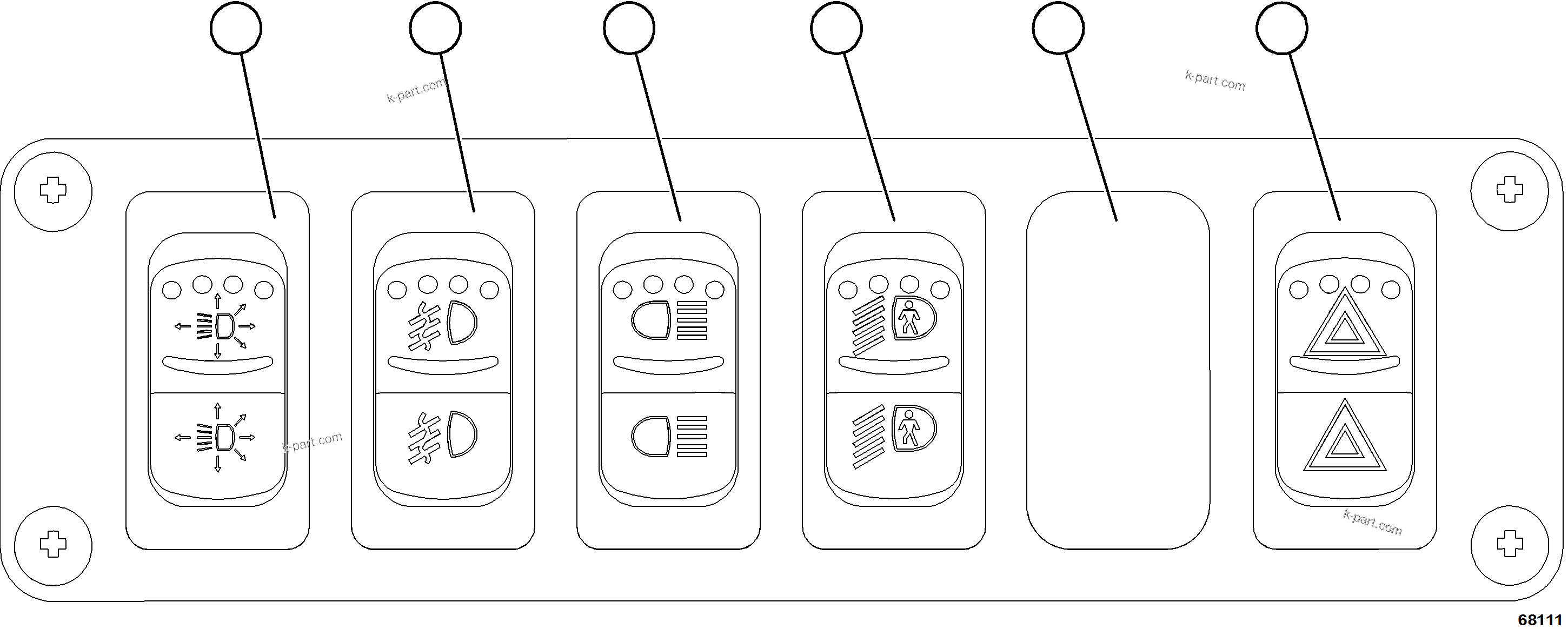 Komatsu parts book diagram for AFE77-D 830E-5 S/N A50007 & A50018  UNITED TACONITE: LOWER LH DASH MODULE    58E-54-25350