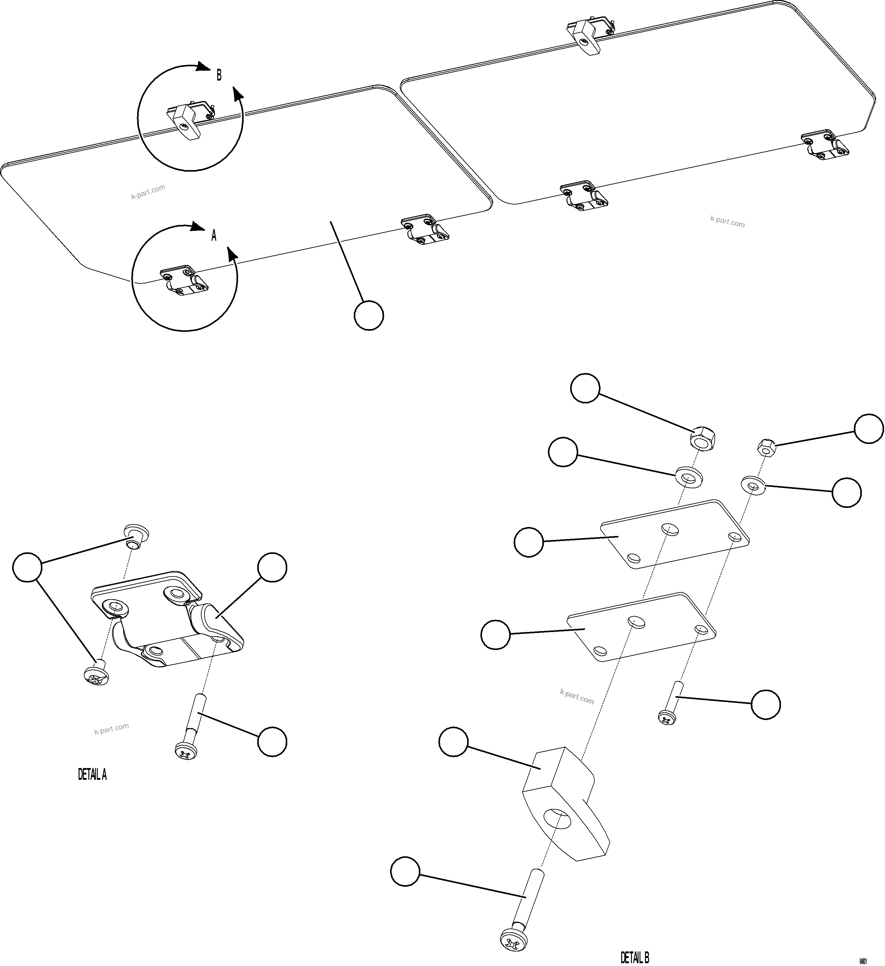 Komatsu parts book diagram for AFE77-D 830E-5 S/N A50007 & A50018  UNITED TACONITE: CAB SUN VISOR