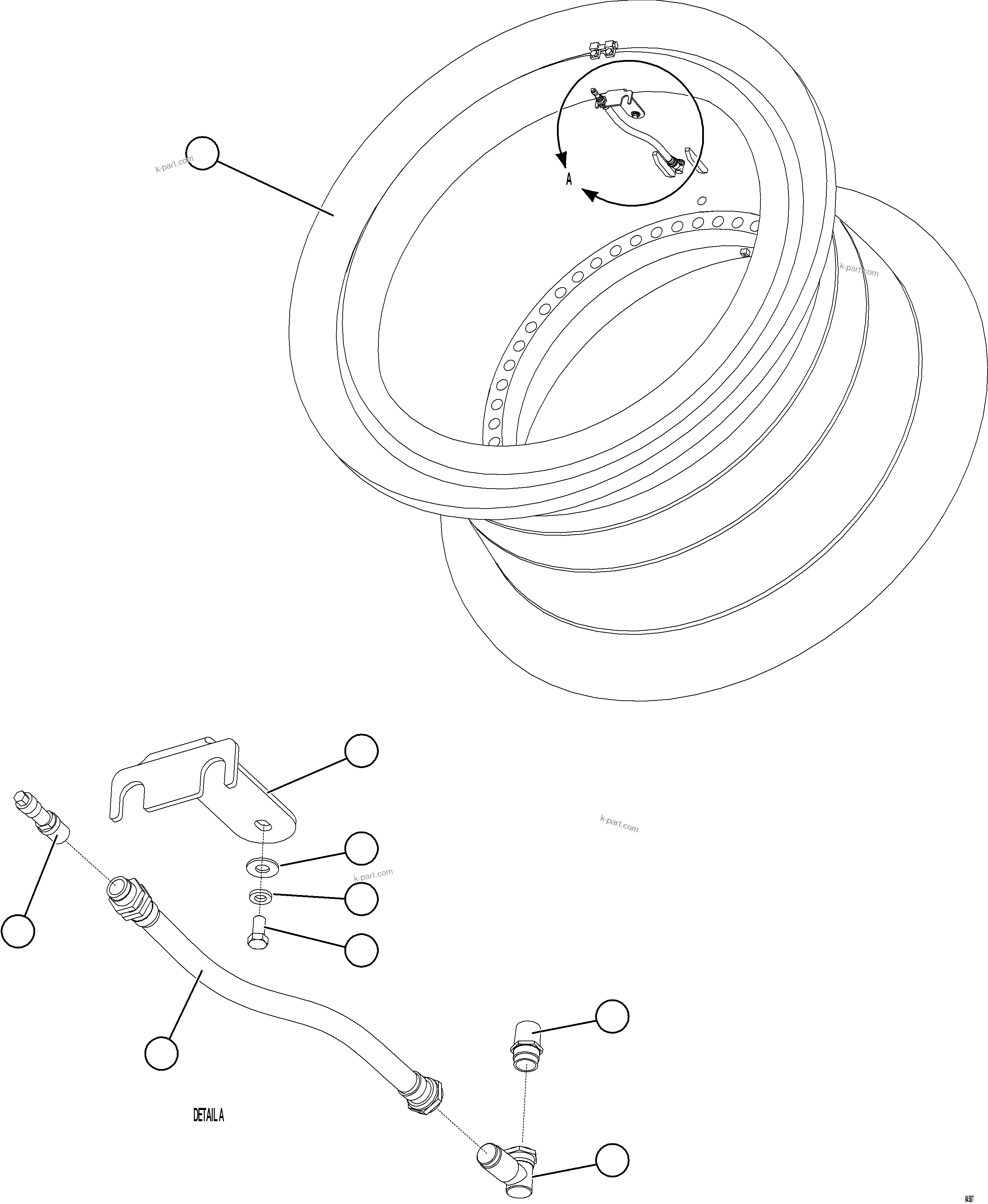 Komatsu parts book diagram for AFE77-D 830E-5 S/N A50007 & A50018  UNITED TACONITE: WHEEL ASSEMBLY - REAR OUTER