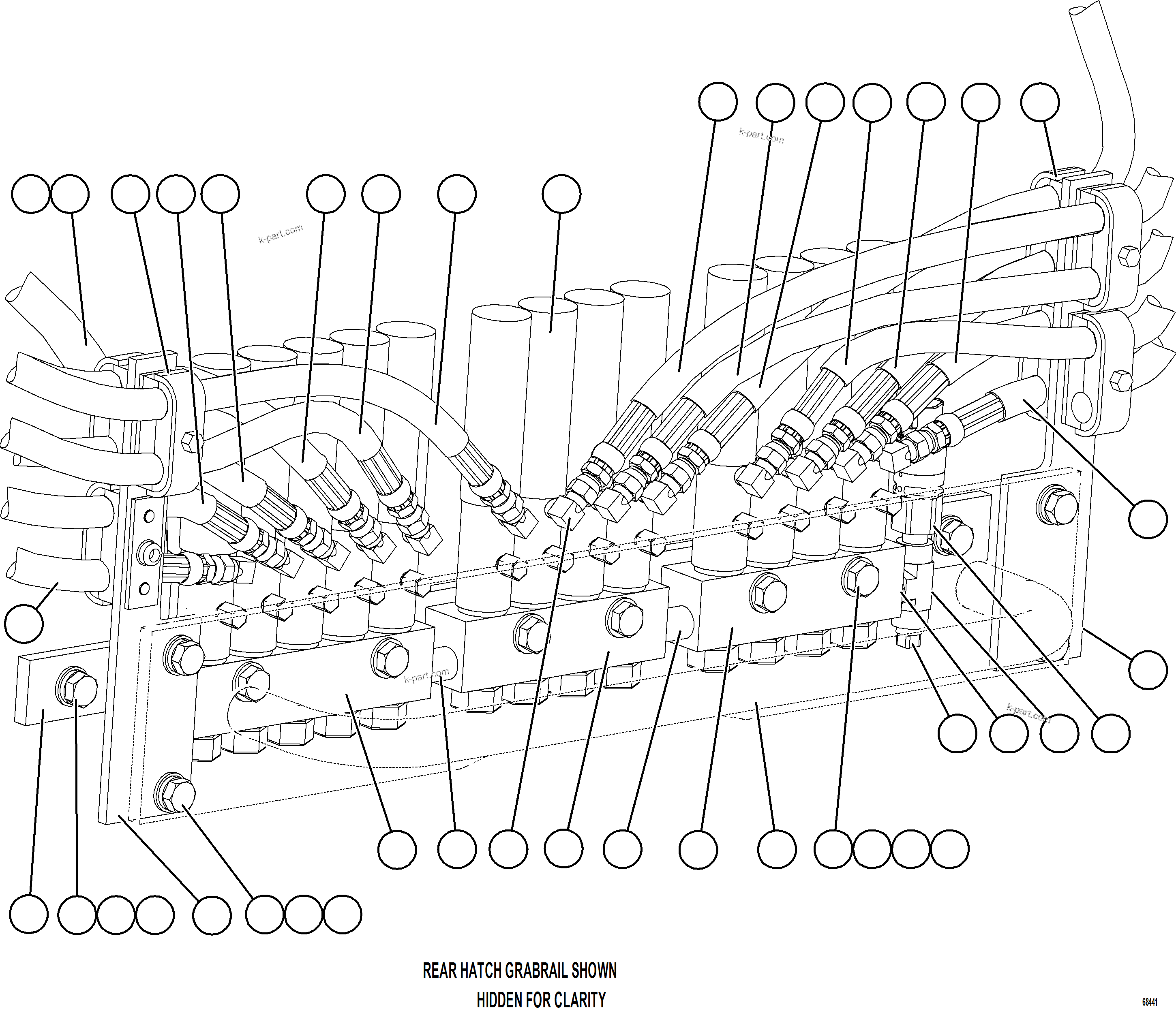 Komatsu parts book diagram for AFE77-D 830E-5 S/N A50007 & A50018  UNITED TACONITE: AUTOMATIC LUBRICATION SYSTEM - REAR AXLE    1/2