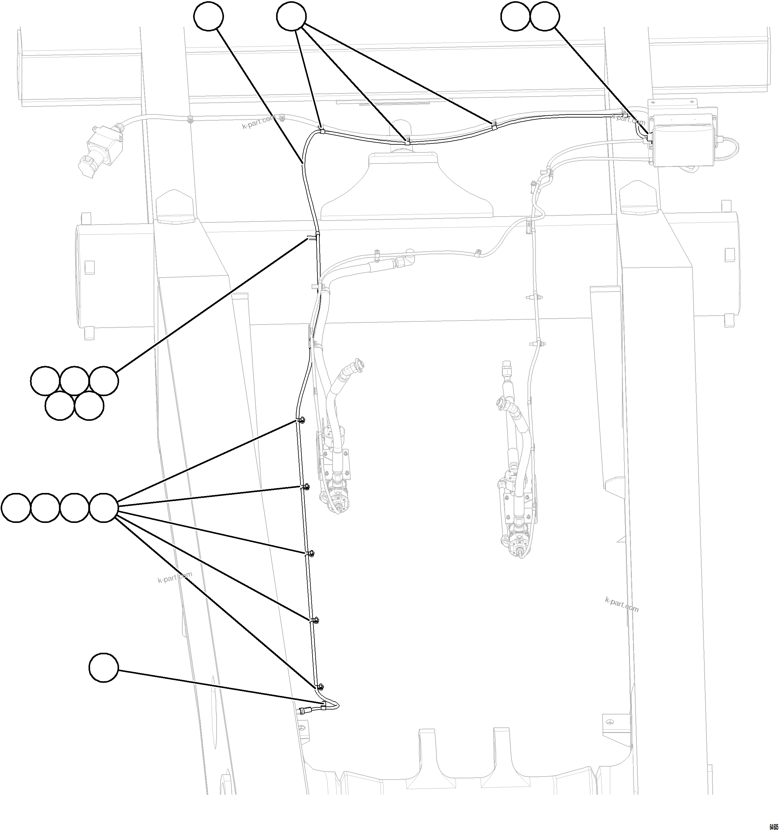 Komatsu parts book diagram for AFE77-D 830E-5 S/N A50007 & A50018  UNITED TACONITE: HOTSTART - HYDRAULIC OIL HEATER    1/2