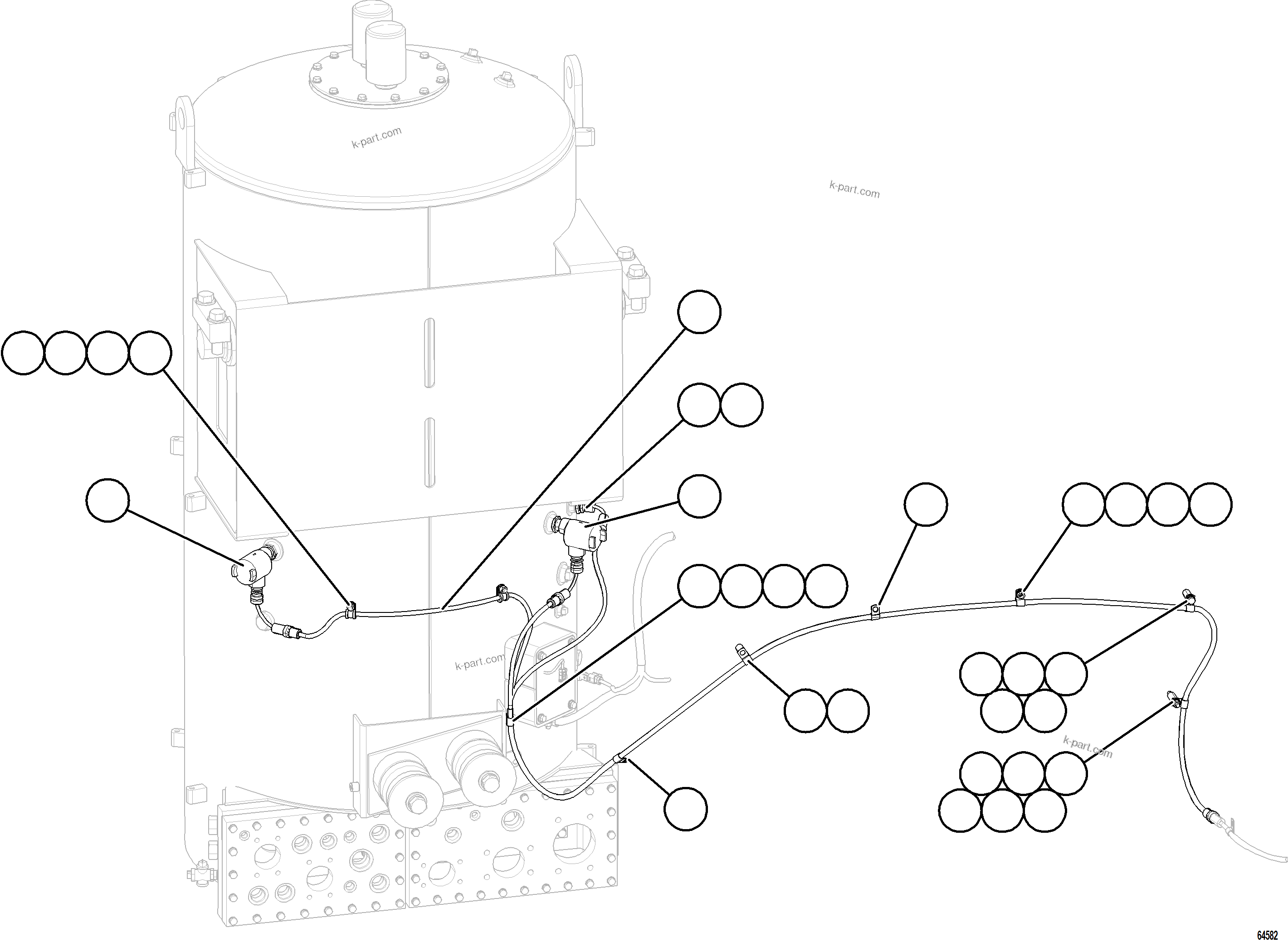 Komatsu parts book diagram for AFE77-D 830E-5 S/N A50007 & A50018  UNITED TACONITE: HOTSTART - HYDRAULIC OIL HEATER    2/2