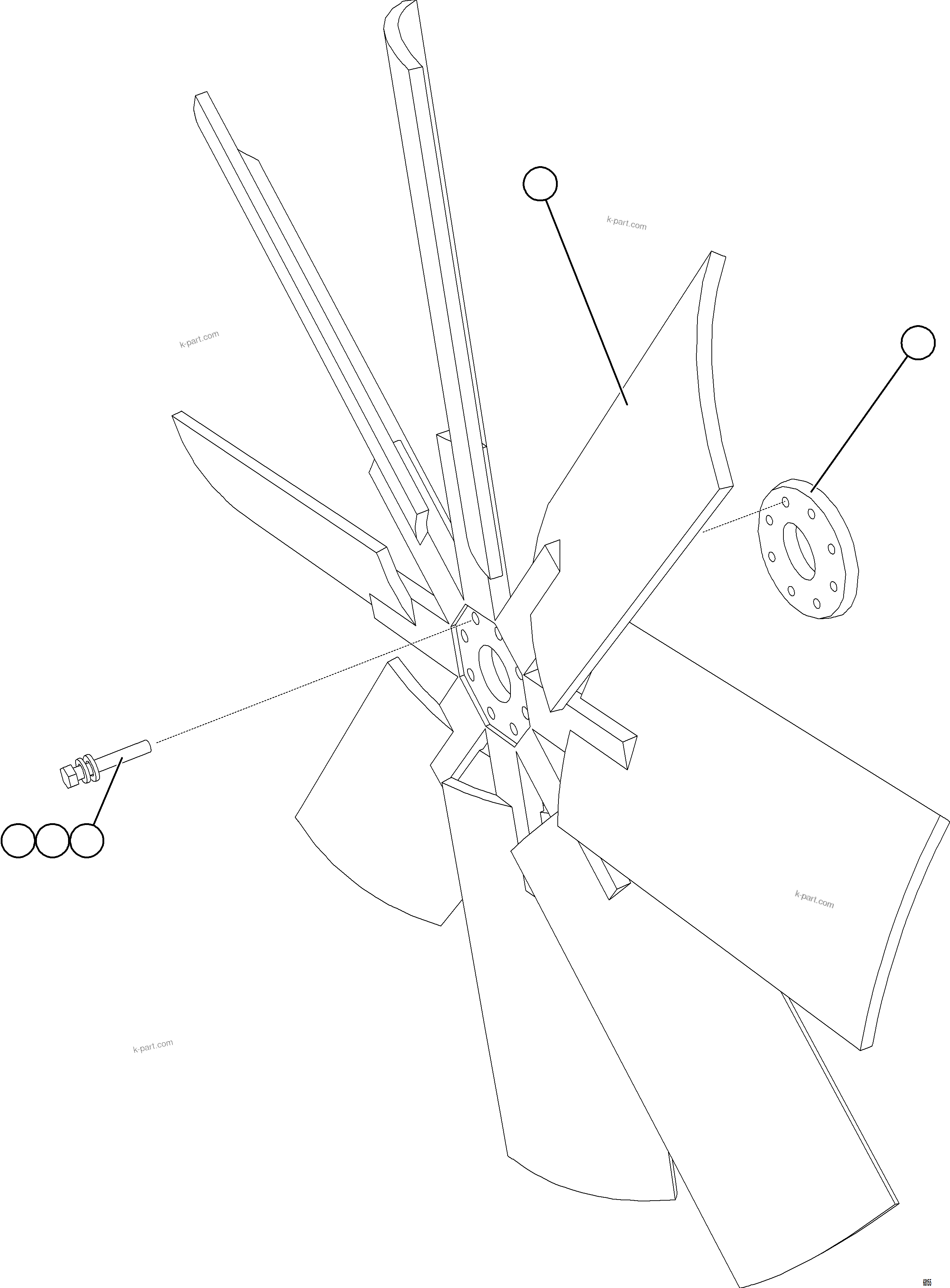 Komatsu parts book diagram for AFE78-D 930E-5 S/N A40027 - A40028 BMA GOONYELLA: FAN & FAN DRIVE