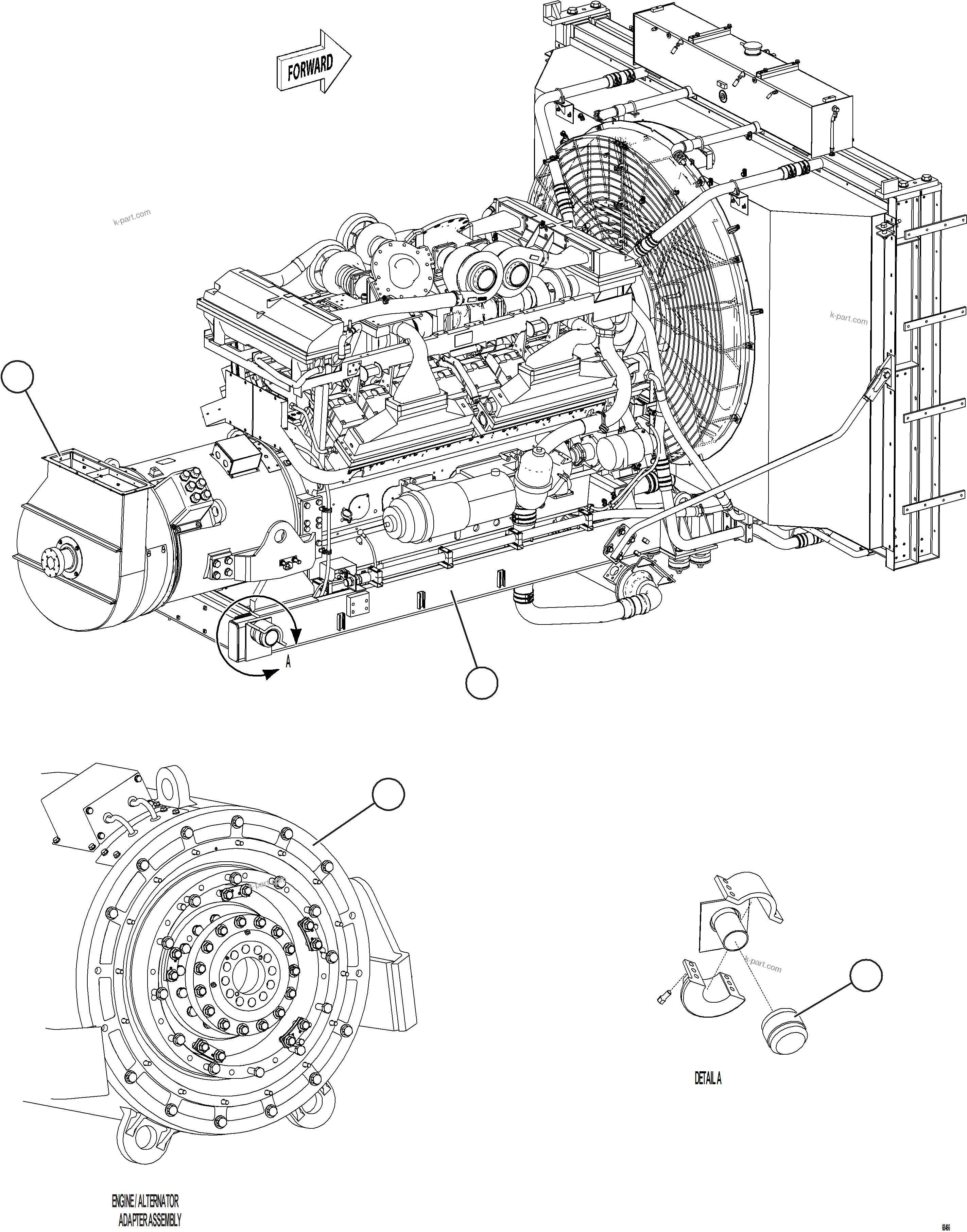 Komatsu parts book diagram for AFE78-D 930E-5 S/N A40027 - A40028 BMA GOONYELLA: POWERTRAIN INSTALLATION
