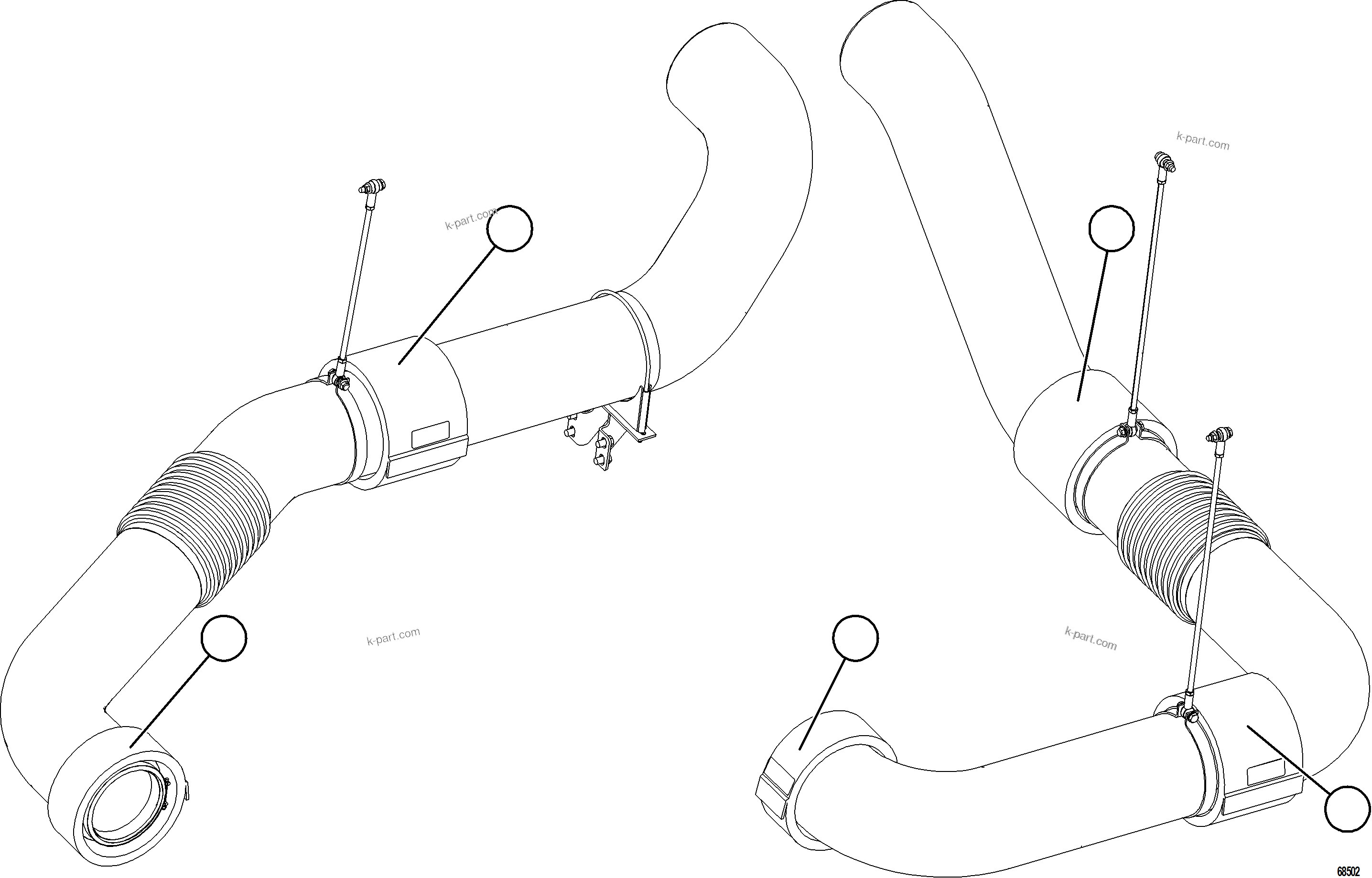 Komatsu parts book diagram for AFE78-D 930E-5 S/N A40027 - A40028 BMA GOONYELLA: EXHAUST BLANKETS - COMMON