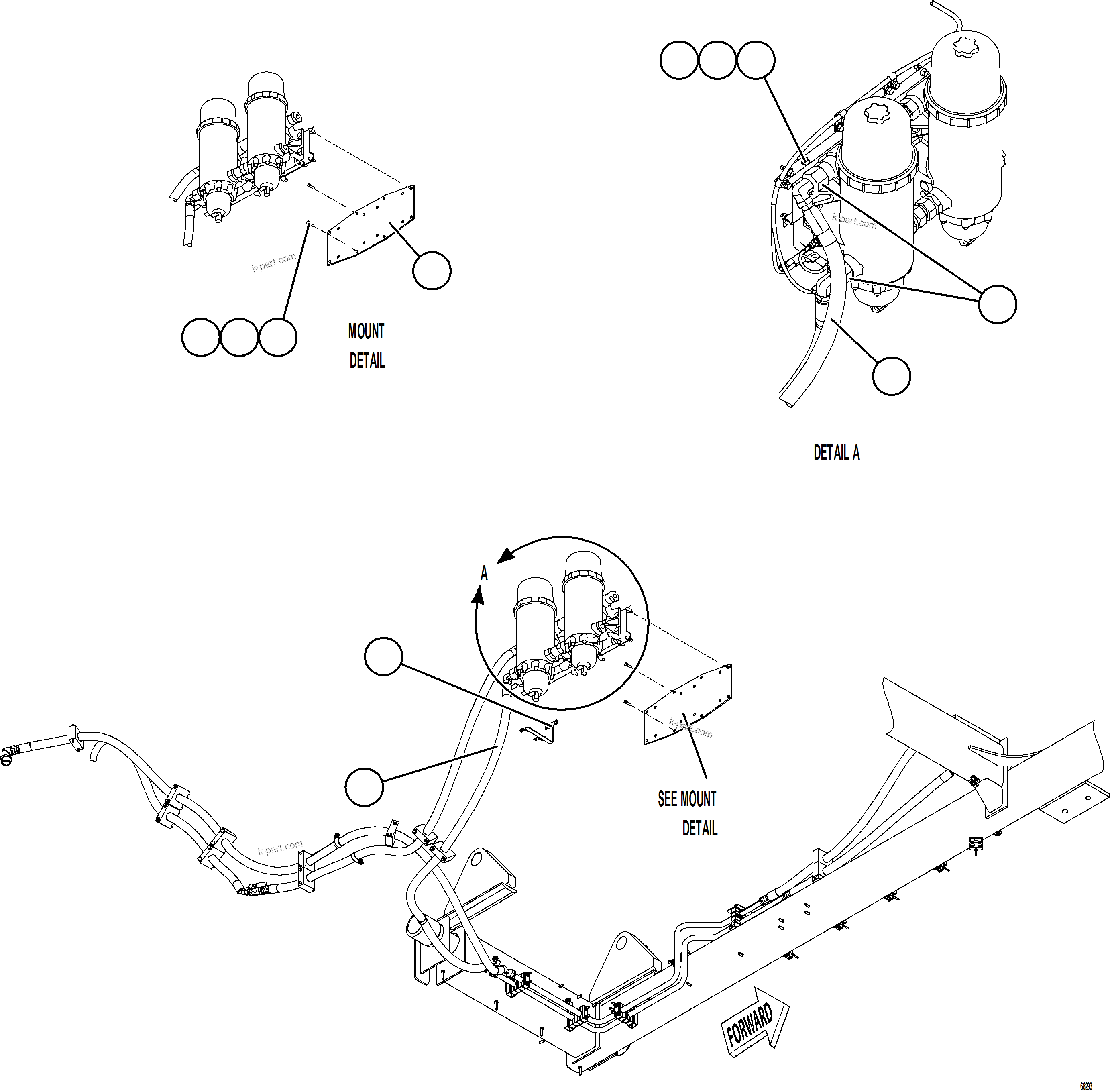 Komatsu parts book diagram for AFE78-D 930E-5 S/N A40027 - A40028 BMA GOONYELLA: FUEL SYSTEM PIPING    4/5