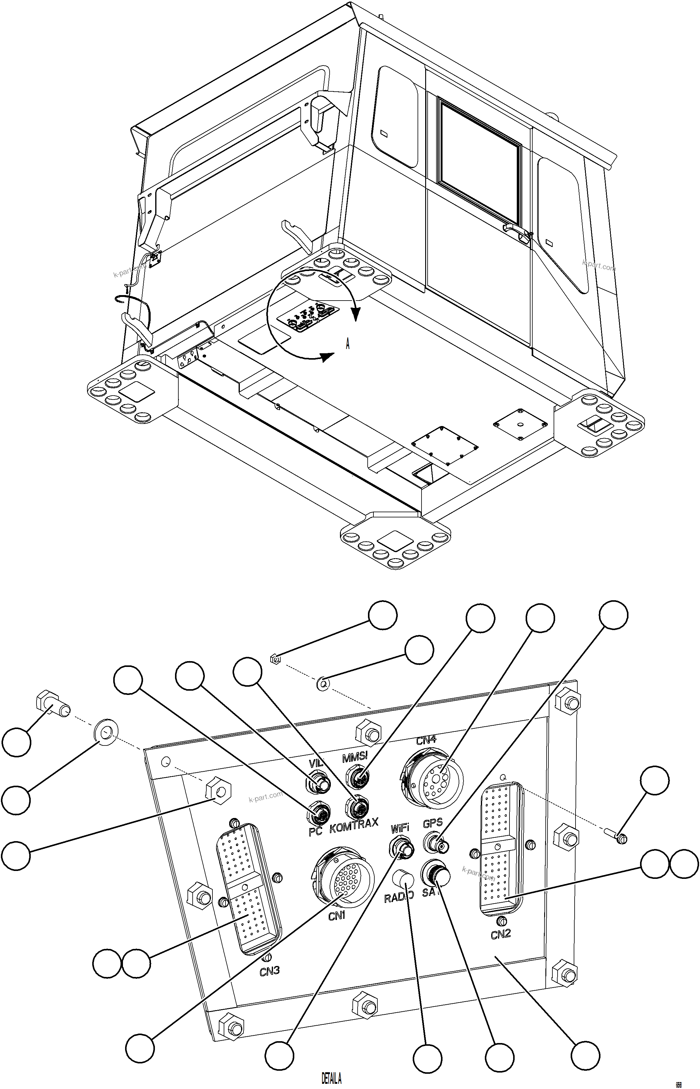 Komatsu parts book diagram for AFE78-D 930E-5 S/N A40027 - A40028 BMA GOONYELLA: INTERNAL CAB WIRING    2/2