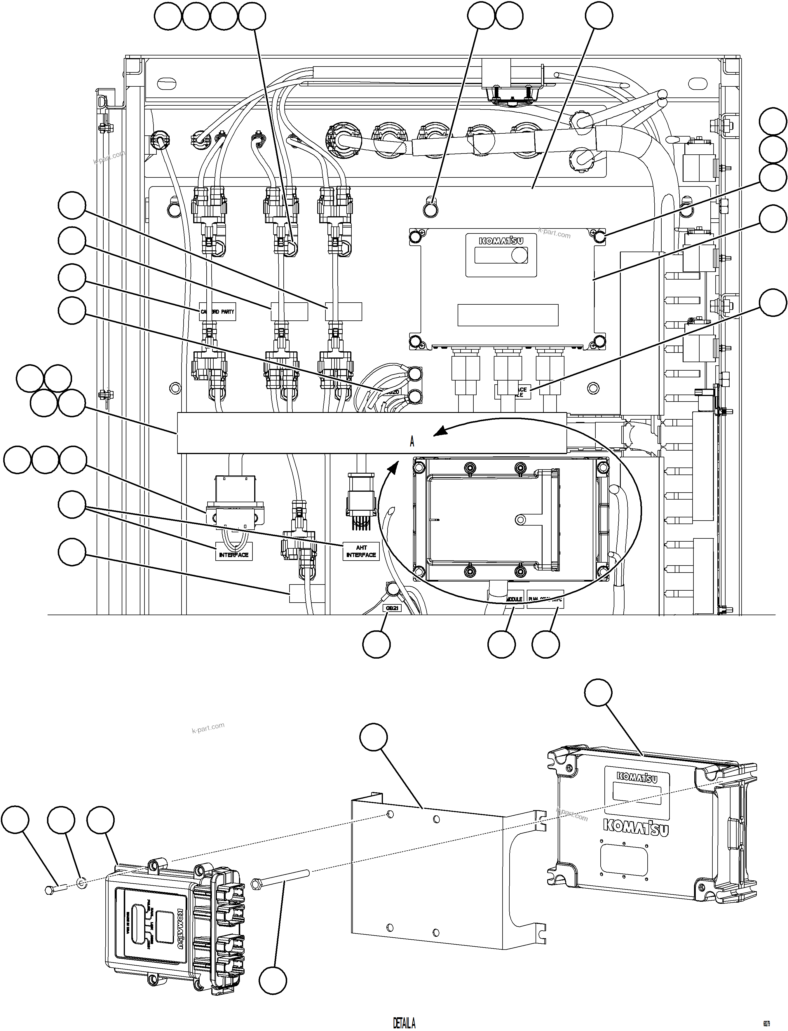 Komatsu parts book diagram for AFE78-D 930E-5 S/N A40027 - A40028 BMA GOONYELLA: AUXILIARY CTRL CABINET COMPONENTS - LH WALL    1/2