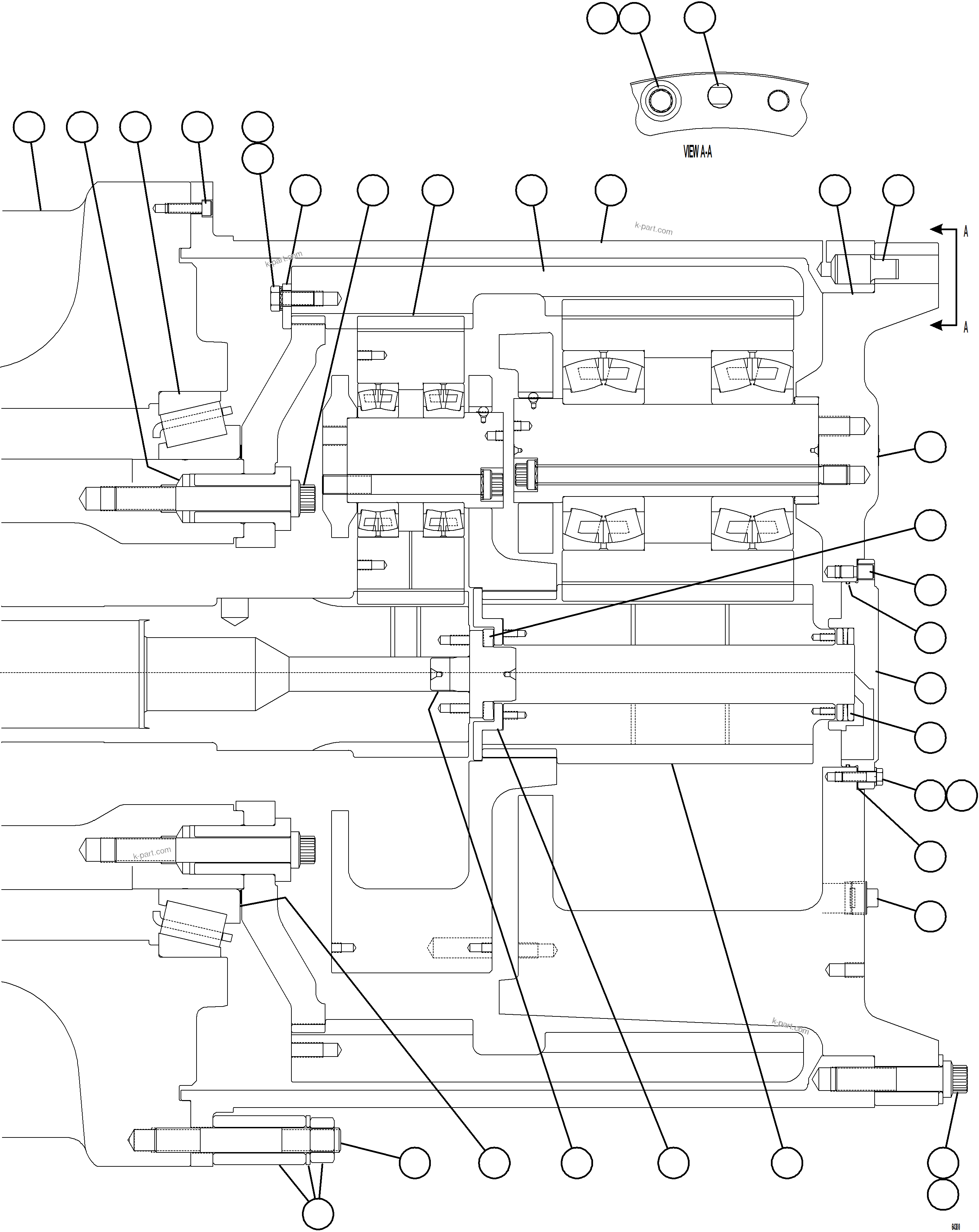 Komatsu parts book diagram for AFE78-D 930E-5 S/N A40027 - A40028 BMA GOONYELLA: TRANS., MOTORIZED WHEEL    2/2    58F-30-00190