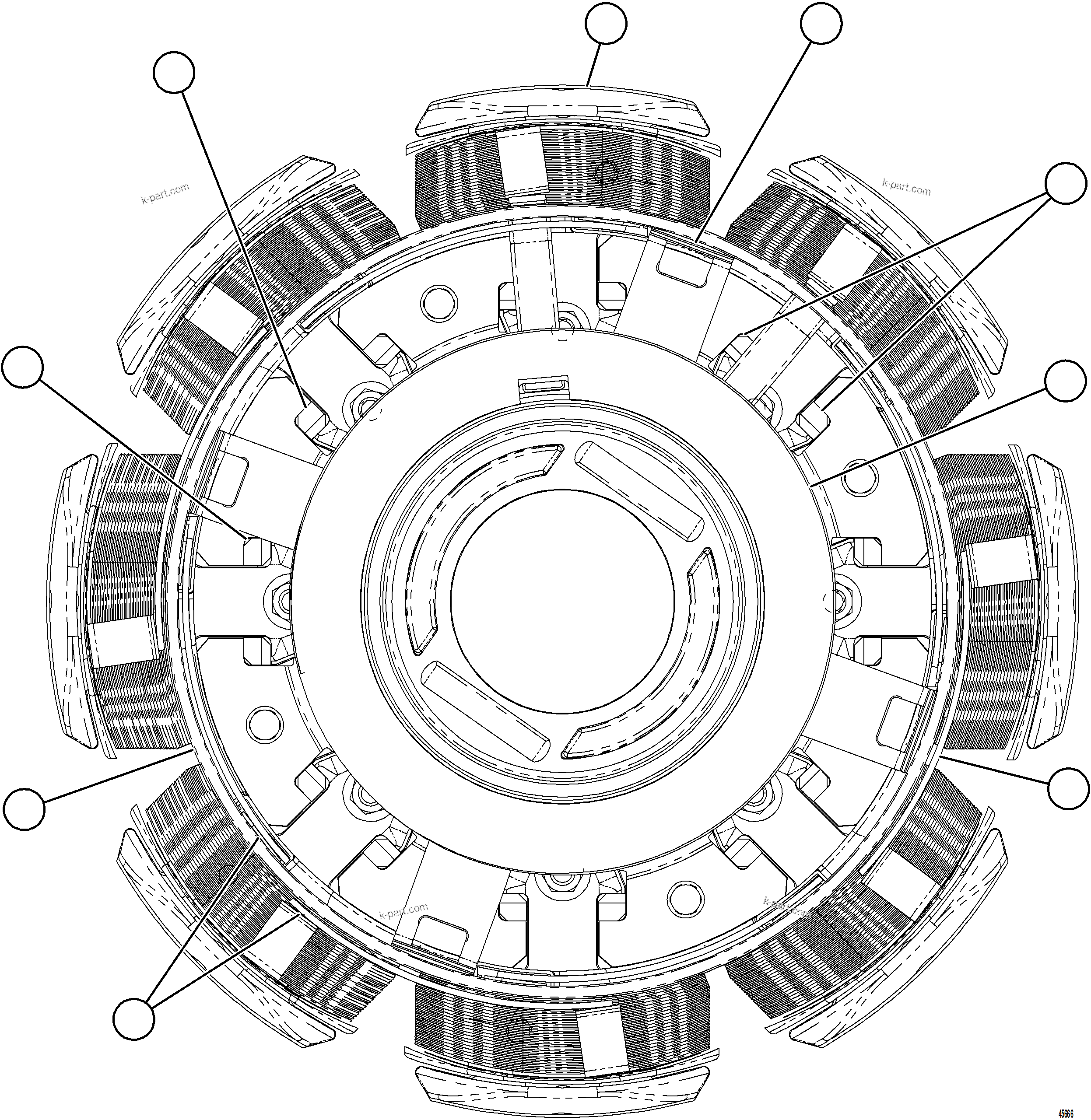 Komatsu parts book diagram for AFE78-D 930E-5 S/N A40027 - A40028 BMA GOONYELLA: ALTERNATOR - ROTOR ASSEMBLY    58F-43-03100