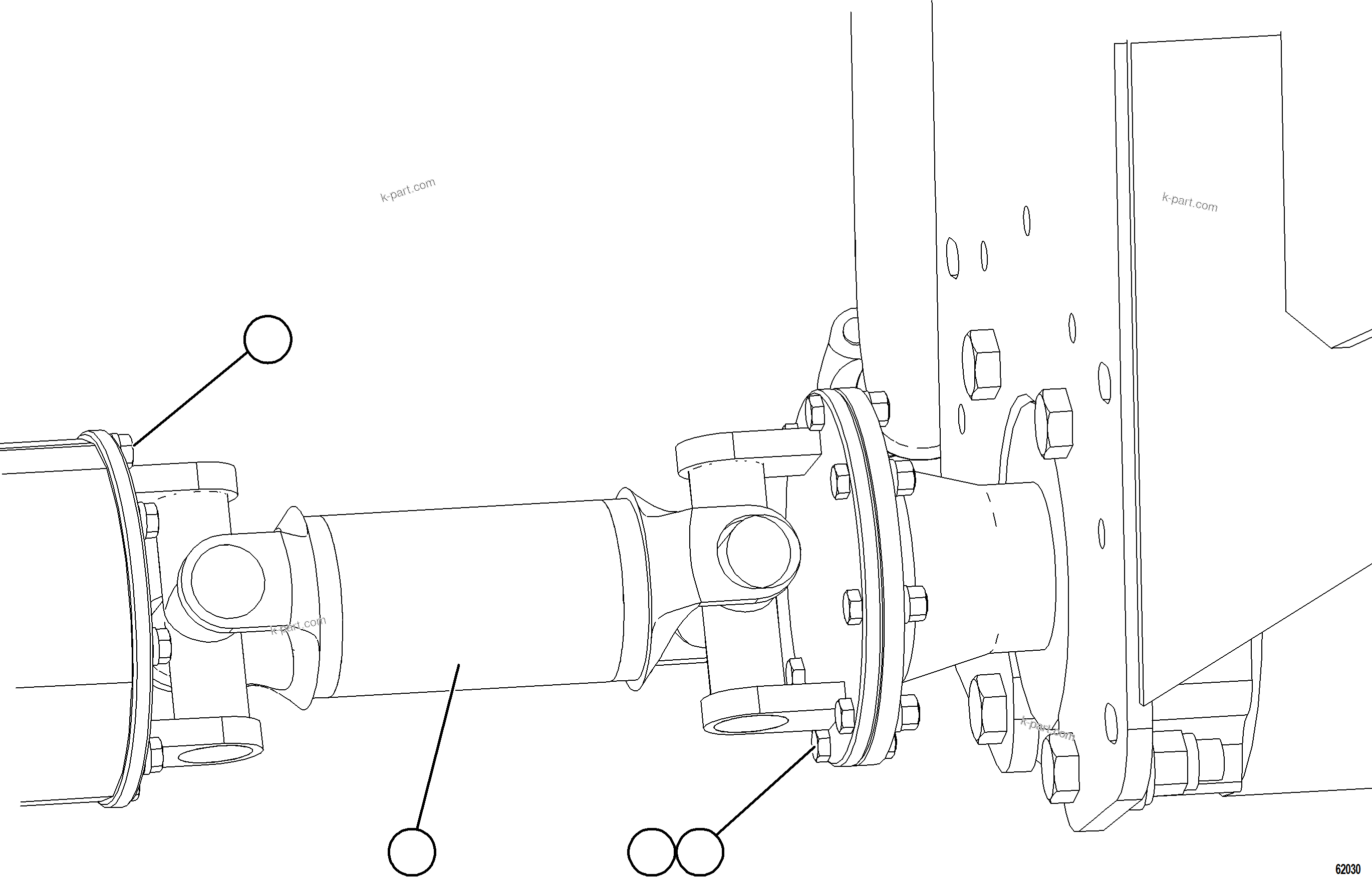 Komatsu parts book diagram for AFE78-D 930E-5 S/N A40027 - A40028 BMA GOONYELLA: DRIVESHAFT INSTALLATION