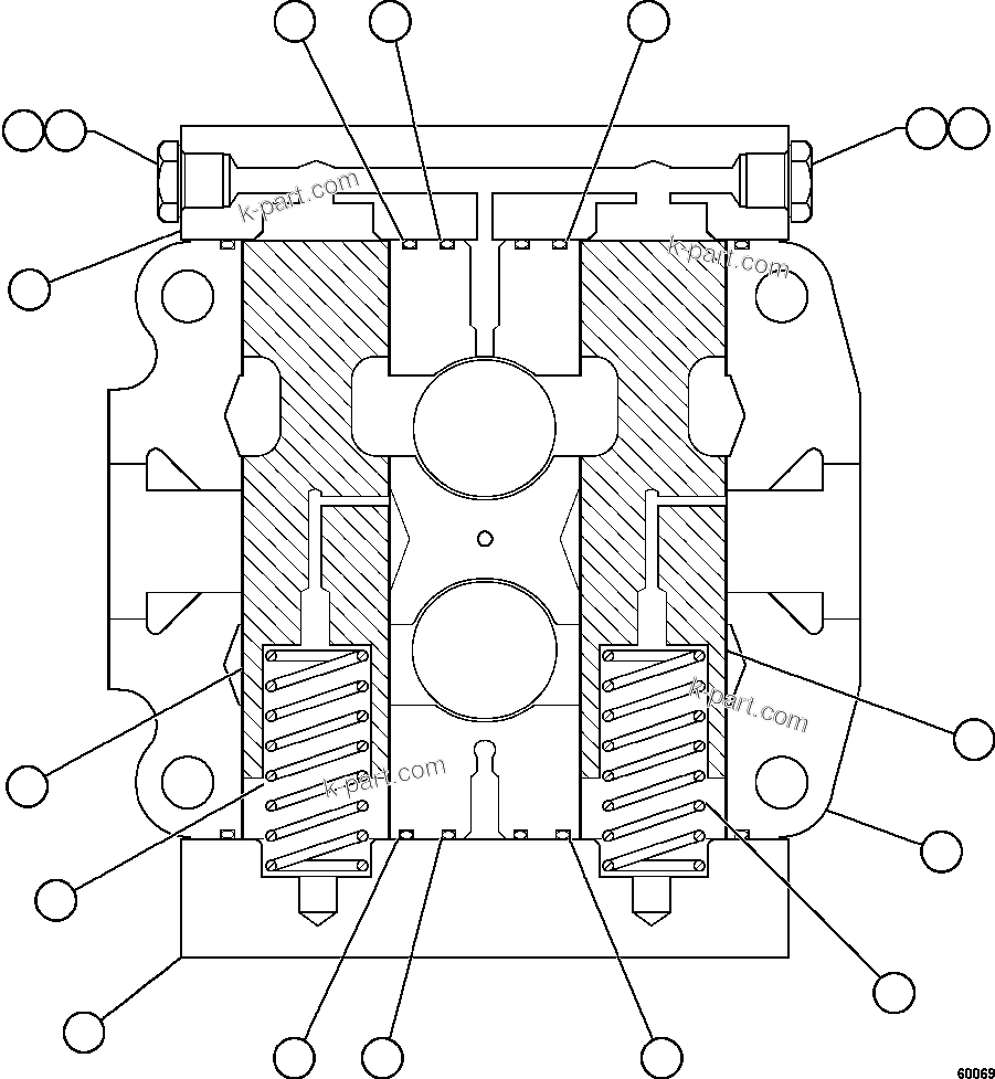 Komatsu parts book diagram for AFE78-D 930E-5 S/N A40027 - A40028 BMA GOONYELLA: SPOOL SECTION ASSEMBLY - TANK    BF3050