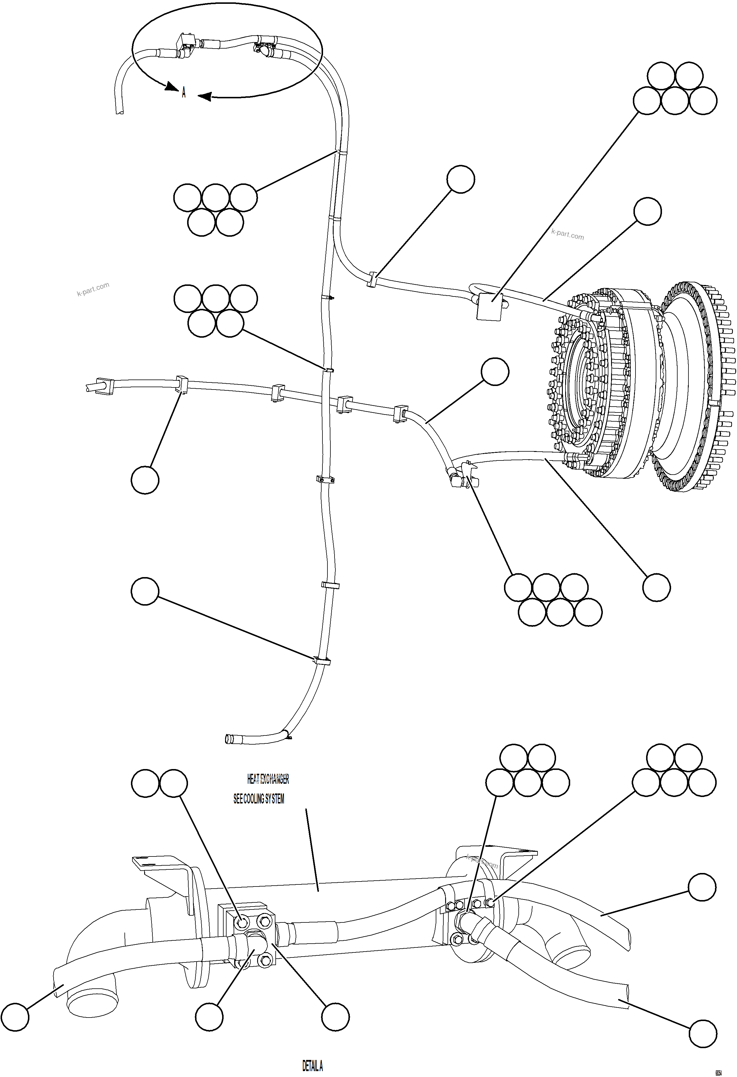 Komatsu parts book diagram for AFE78-D 930E-5 S/N A40027 - A40028 BMA GOONYELLA: BRAKE COOLING PIPING    2/4