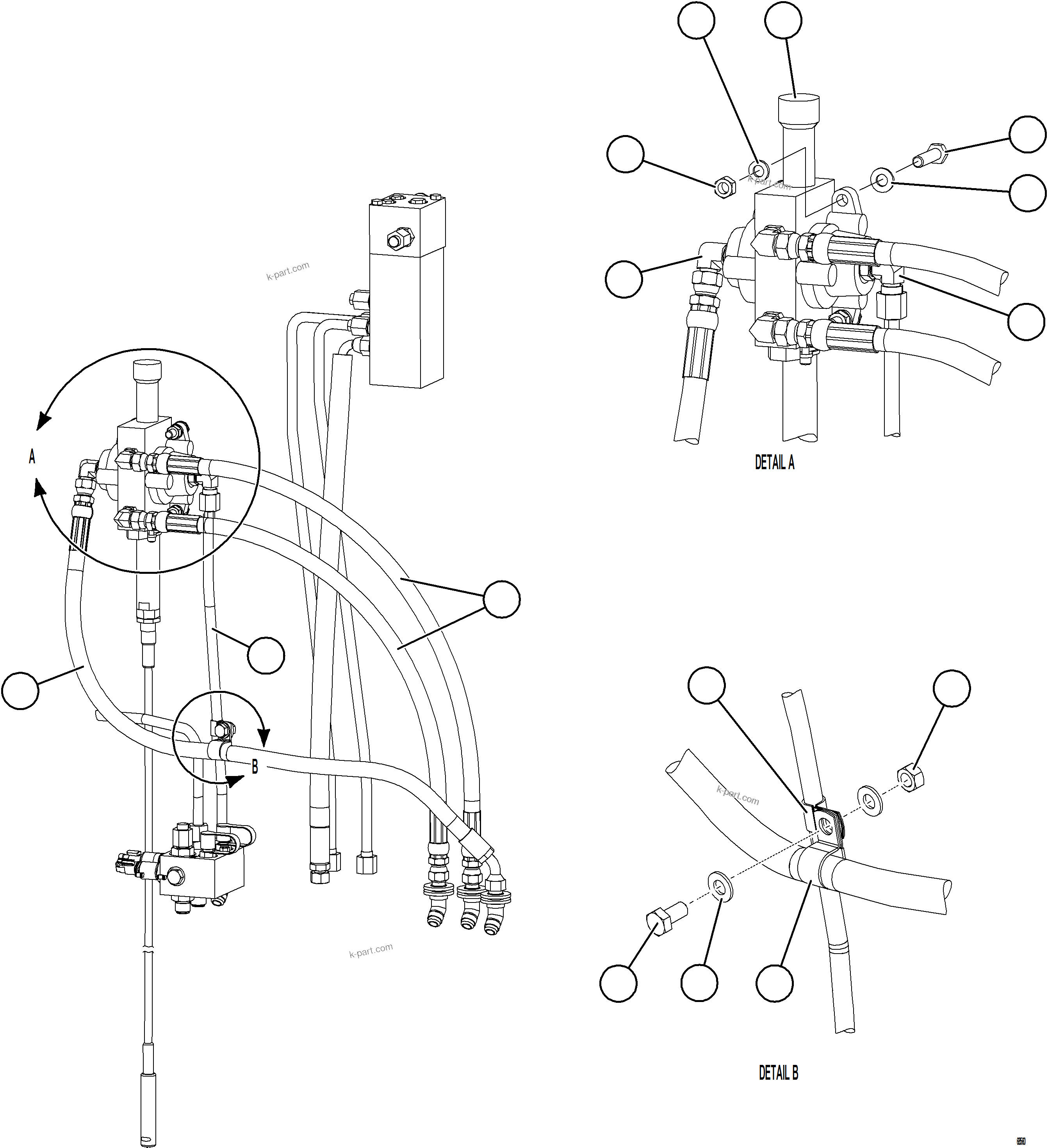 Komatsu parts book diagram for AFE78-D 930E-5 S/N A40027 - A40028 BMA GOONYELLA: HOIST PILOT VALVE PIPING    1/2