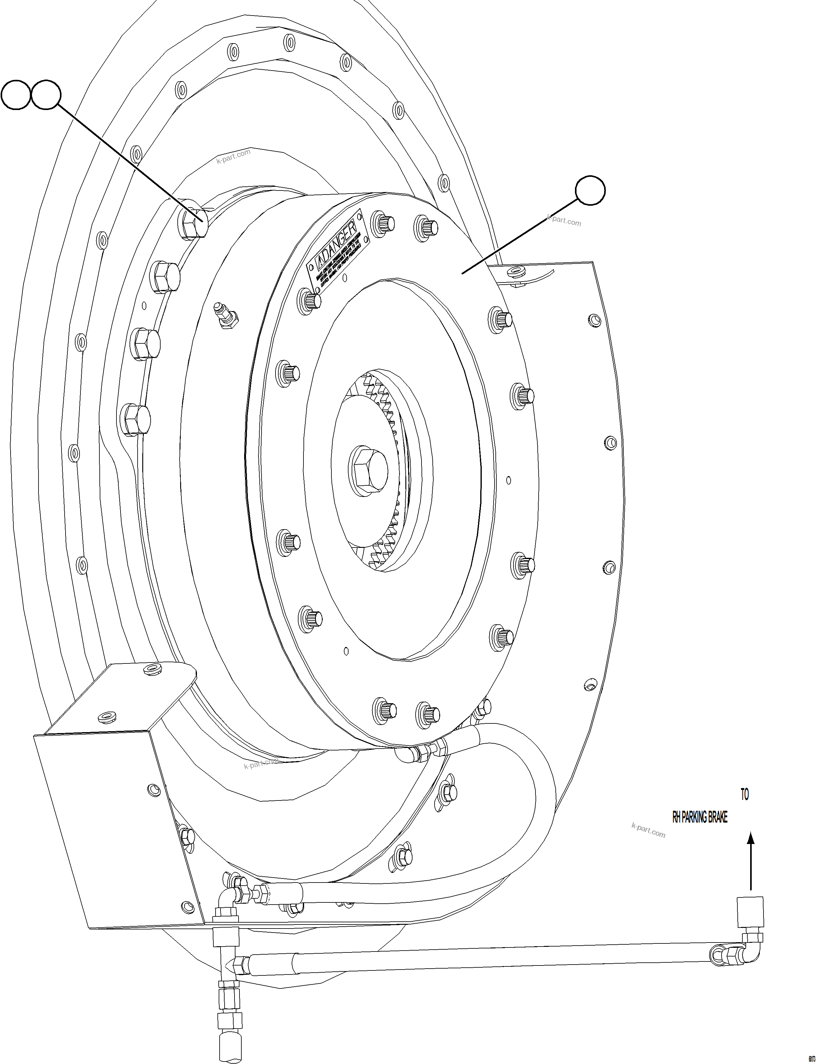 Komatsu parts book diagram for AFE78-D 930E-5 S/N A40027 - A40028 BMA GOONYELLA: PARKING BRAKE INSTALLATION    1/2