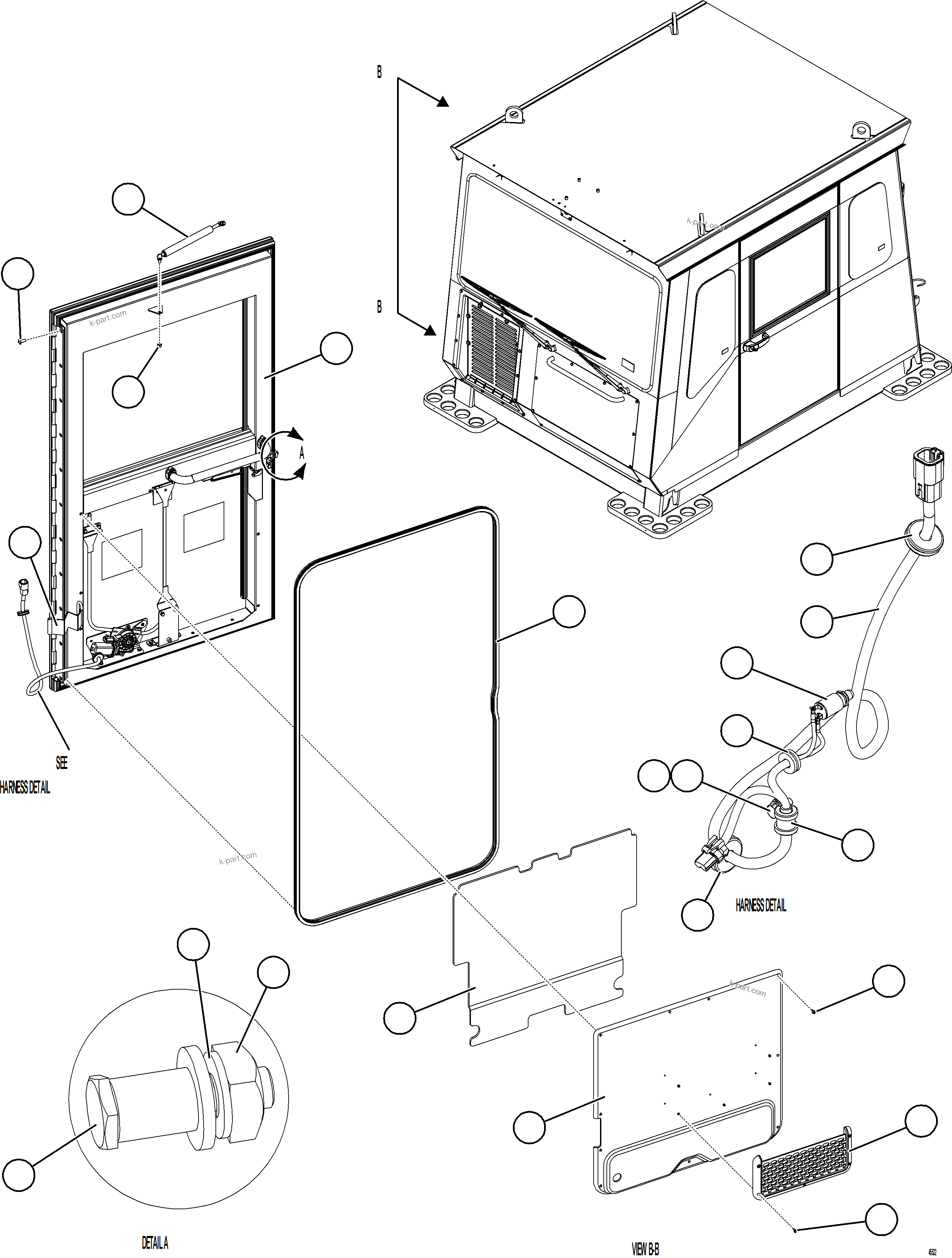 Komatsu parts book diagram for AFE78-D 930E-5 S/N A40027 - A40028 BMA GOONYELLA: DOOR INSTALLATION
