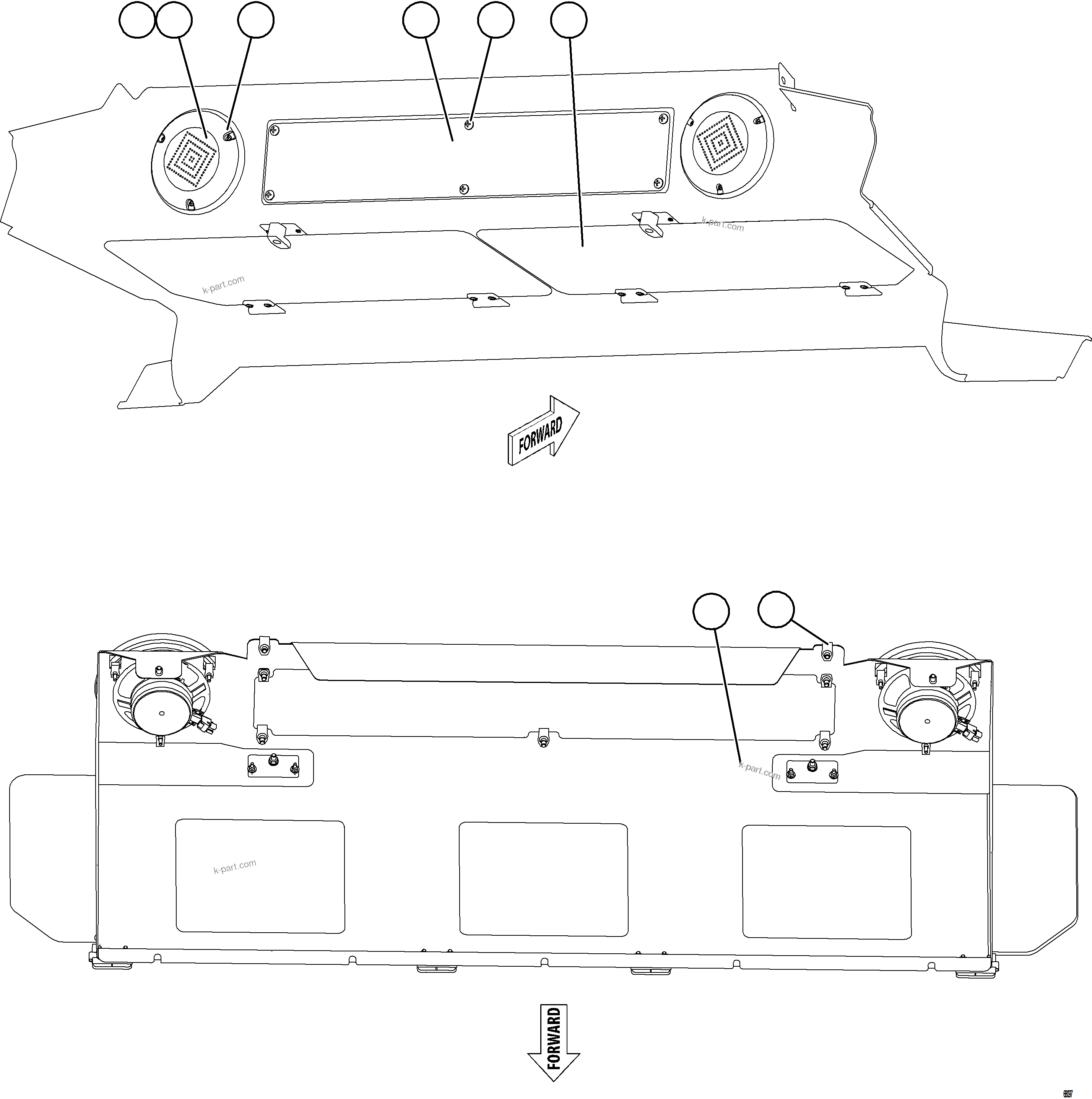 Komatsu parts book diagram for AFE78-D 930E-5 S/N A40027 - A40028 BMA GOONYELLA: OVERHEAD DASH MODULE