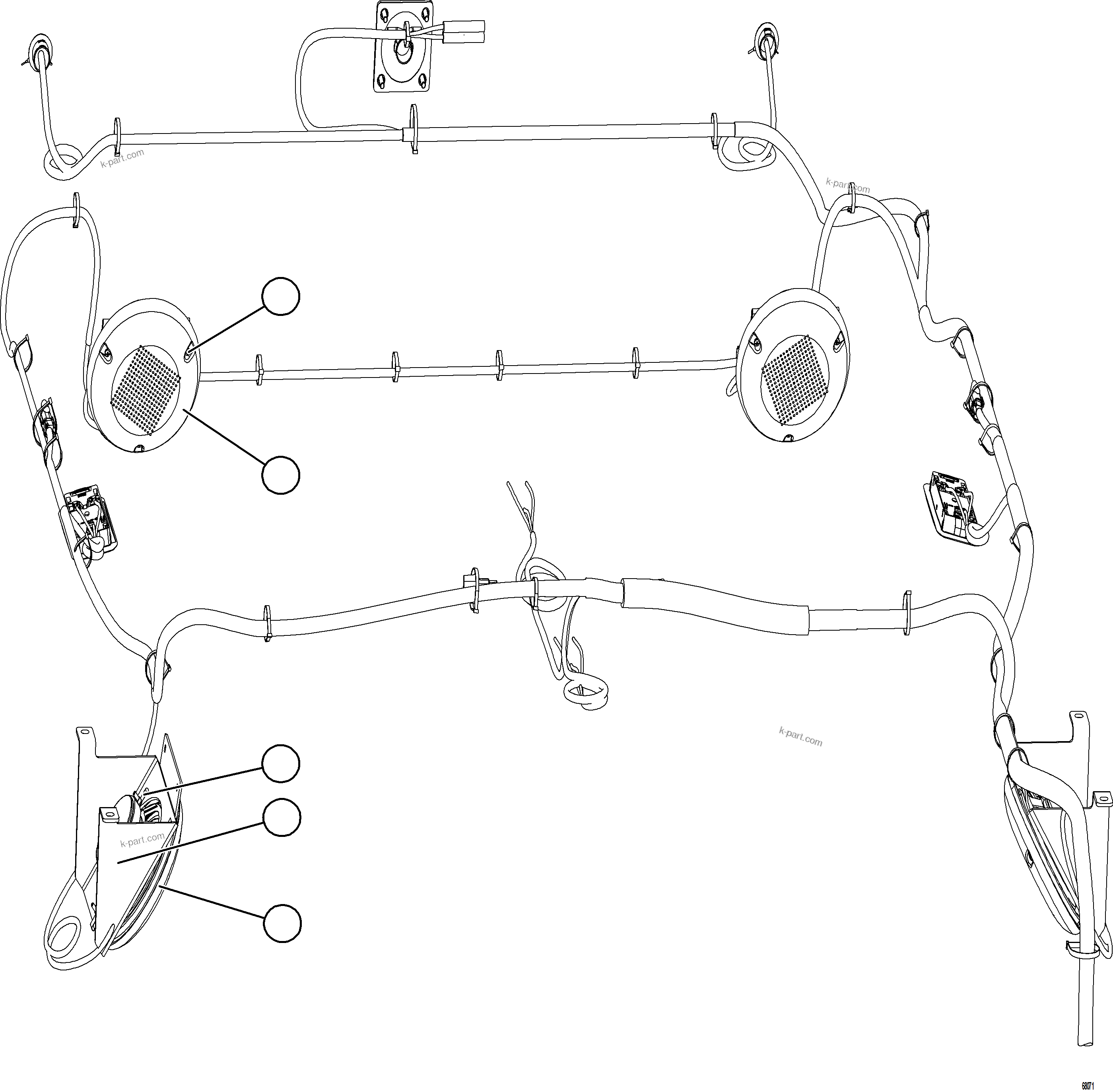 Komatsu parts book diagram for AFE78-D 930E-5 S/N A40027 - A40028 BMA GOONYELLA: REAR SPEAKER INSTALLATION