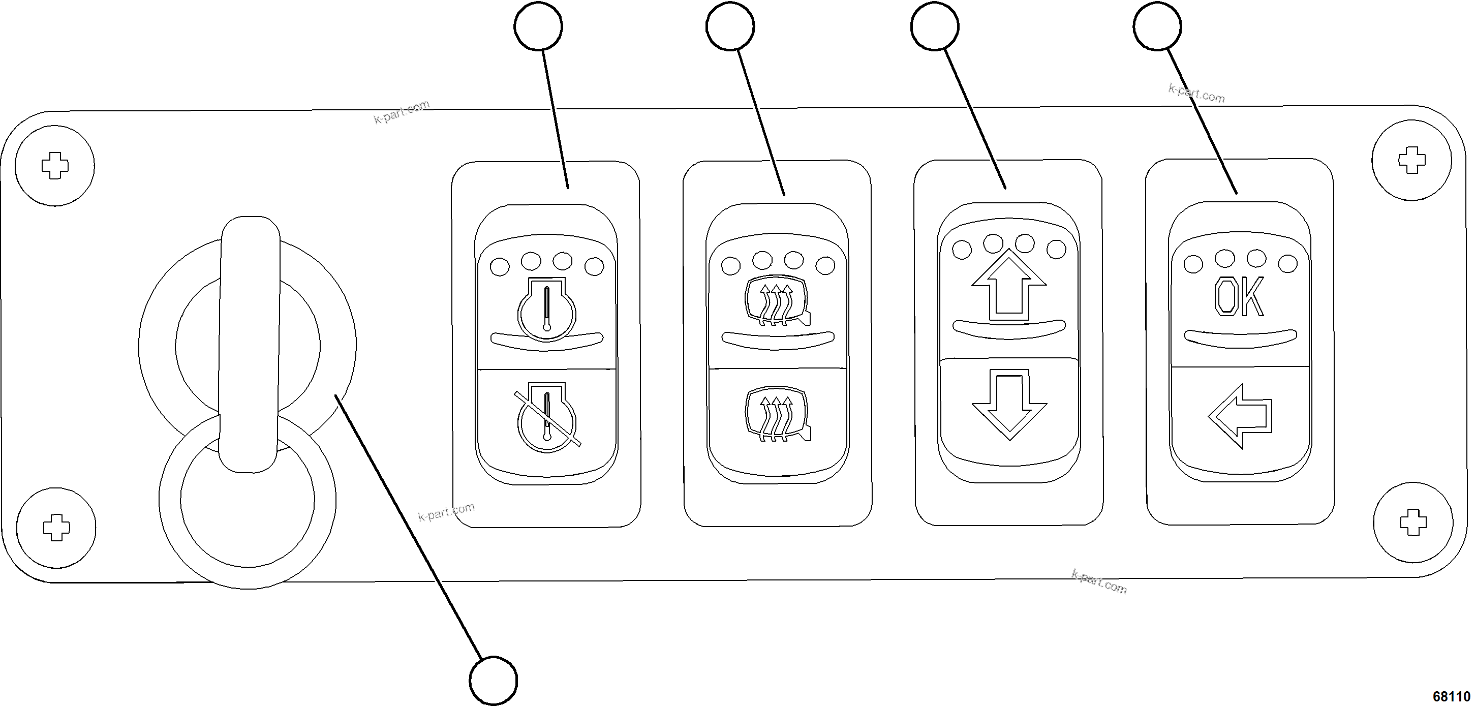 Komatsu parts book diagram for AFE78-D 930E-5 S/N A40027 - A40028 BMA GOONYELLA: LOWER RH DASH MODULE    58E-54-25360