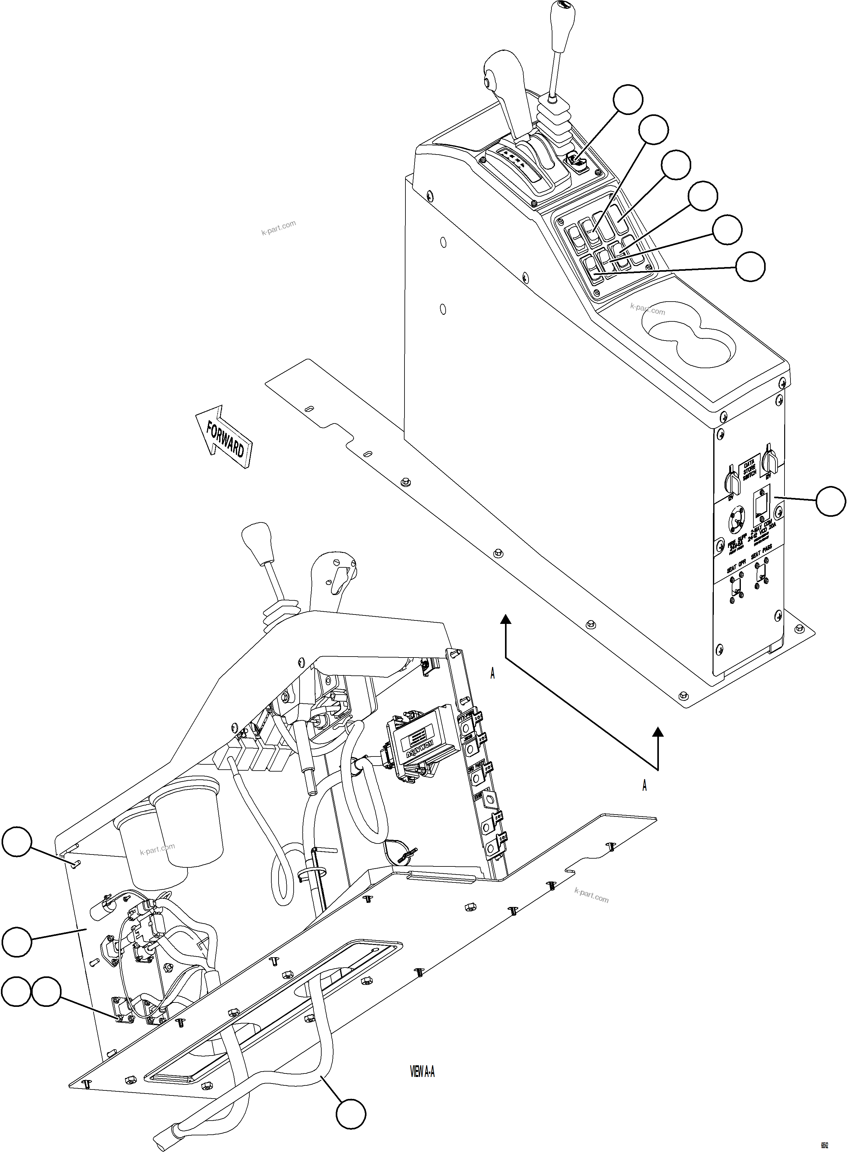 Komatsu parts book diagram for AFE78-D 930E-5 S/N A40027 - A40028 BMA GOONYELLA: CENTER CONSOLE MODULE    1/3