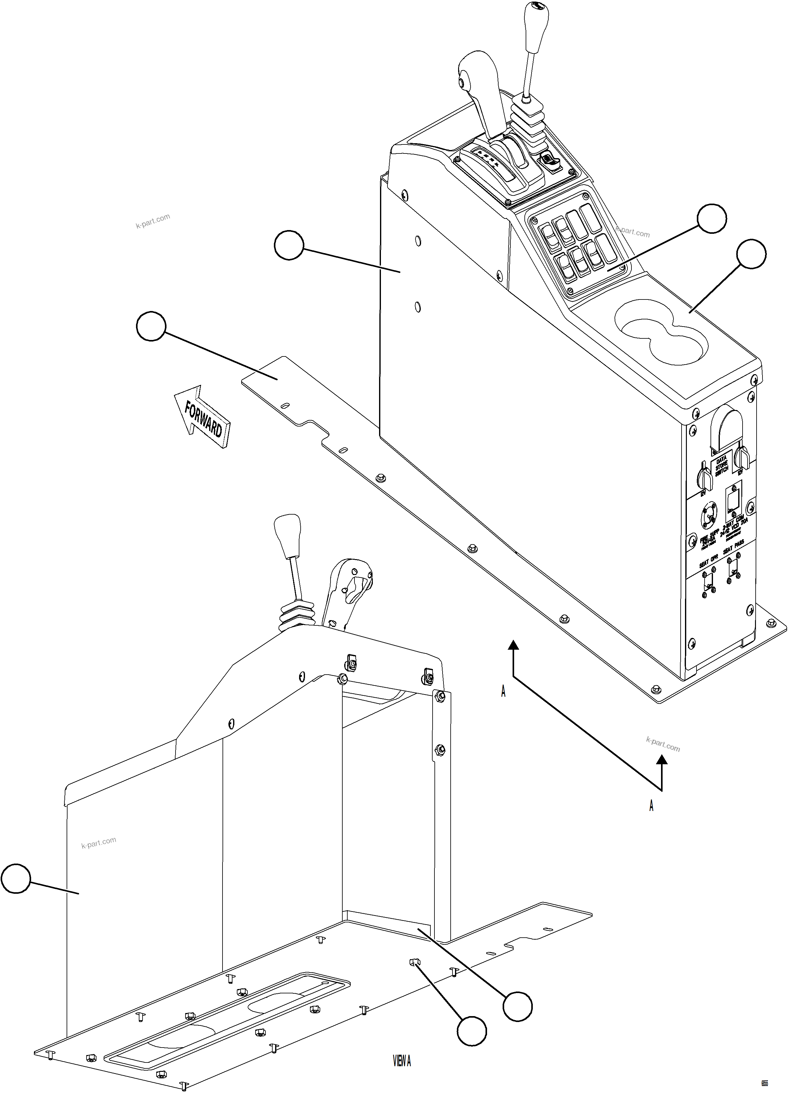 Komatsu parts book diagram for AFE78-D 930E-5 S/N A40027 - A40028 BMA GOONYELLA: CENTER CONSOLE MODULE    3/3