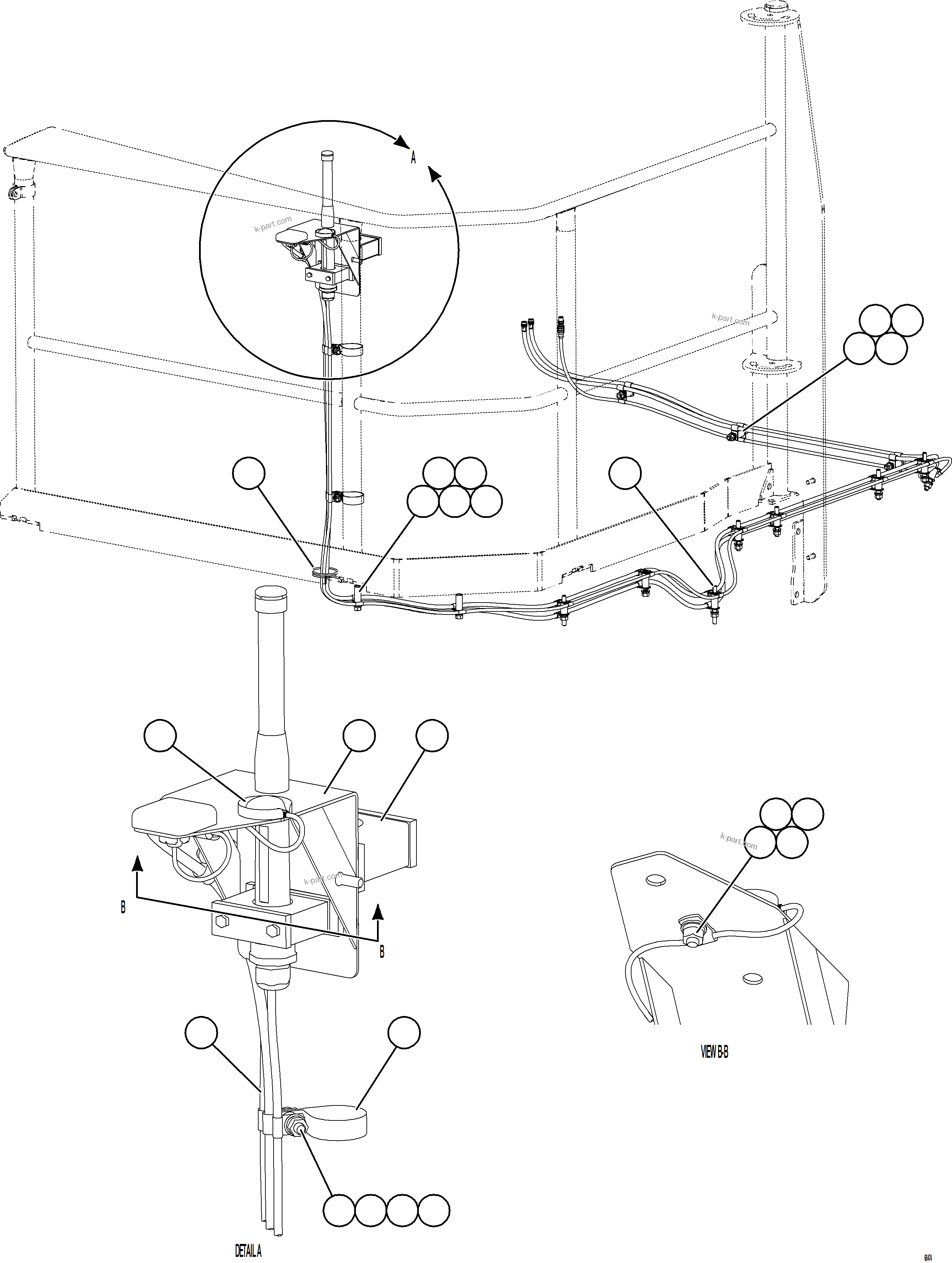 Komatsu parts book diagram for AFE78-D 930E-5 S/N A40027 - A40028 BMA GOONYELLA: KOMTRAX PLUS ANTENNA INSTALLATION