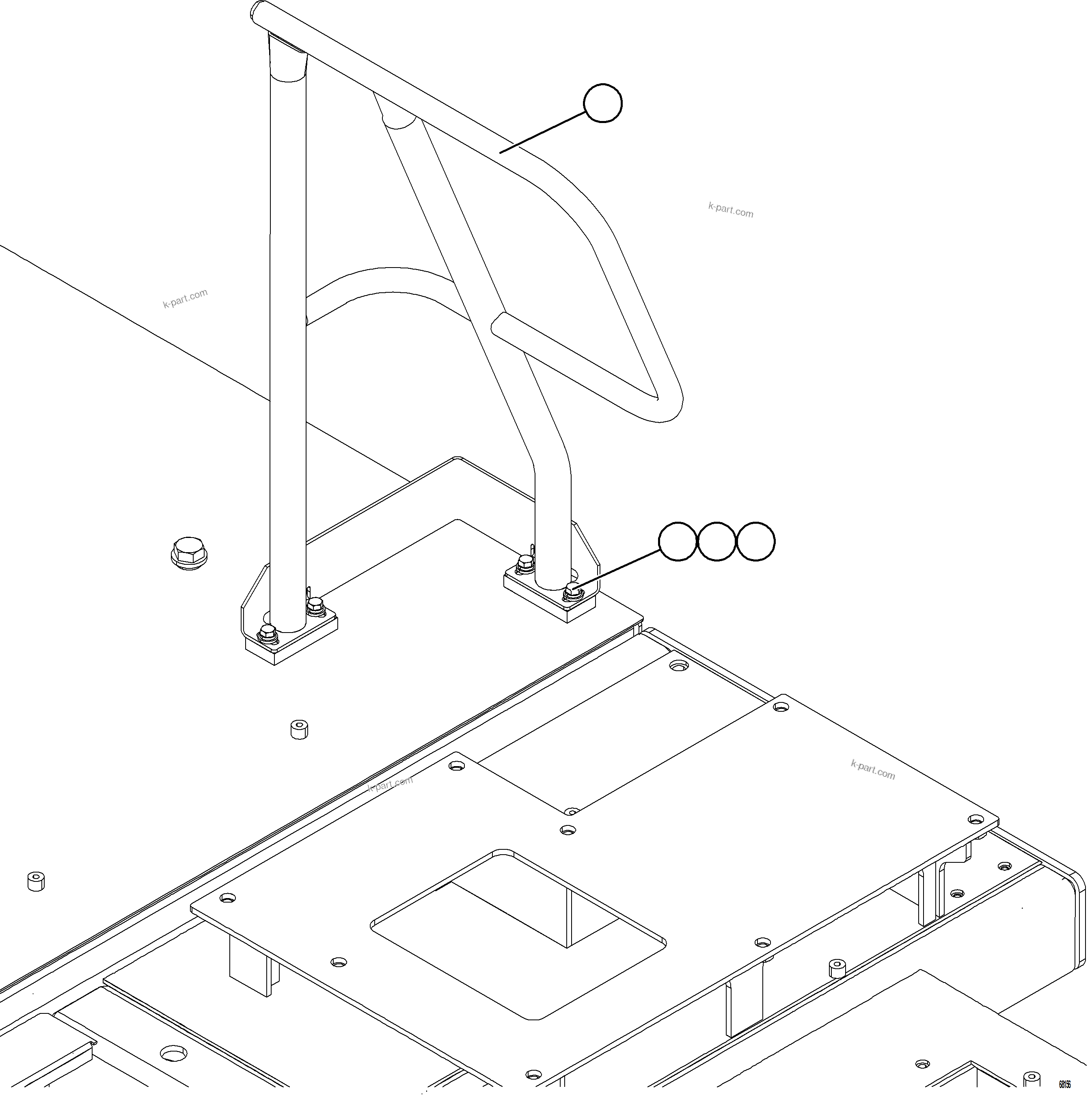 Komatsu parts book diagram for AFE78-D 930E-5 S/N A40027 - A40028 BMA GOONYELLA: CENTER DECK HANDRAILS