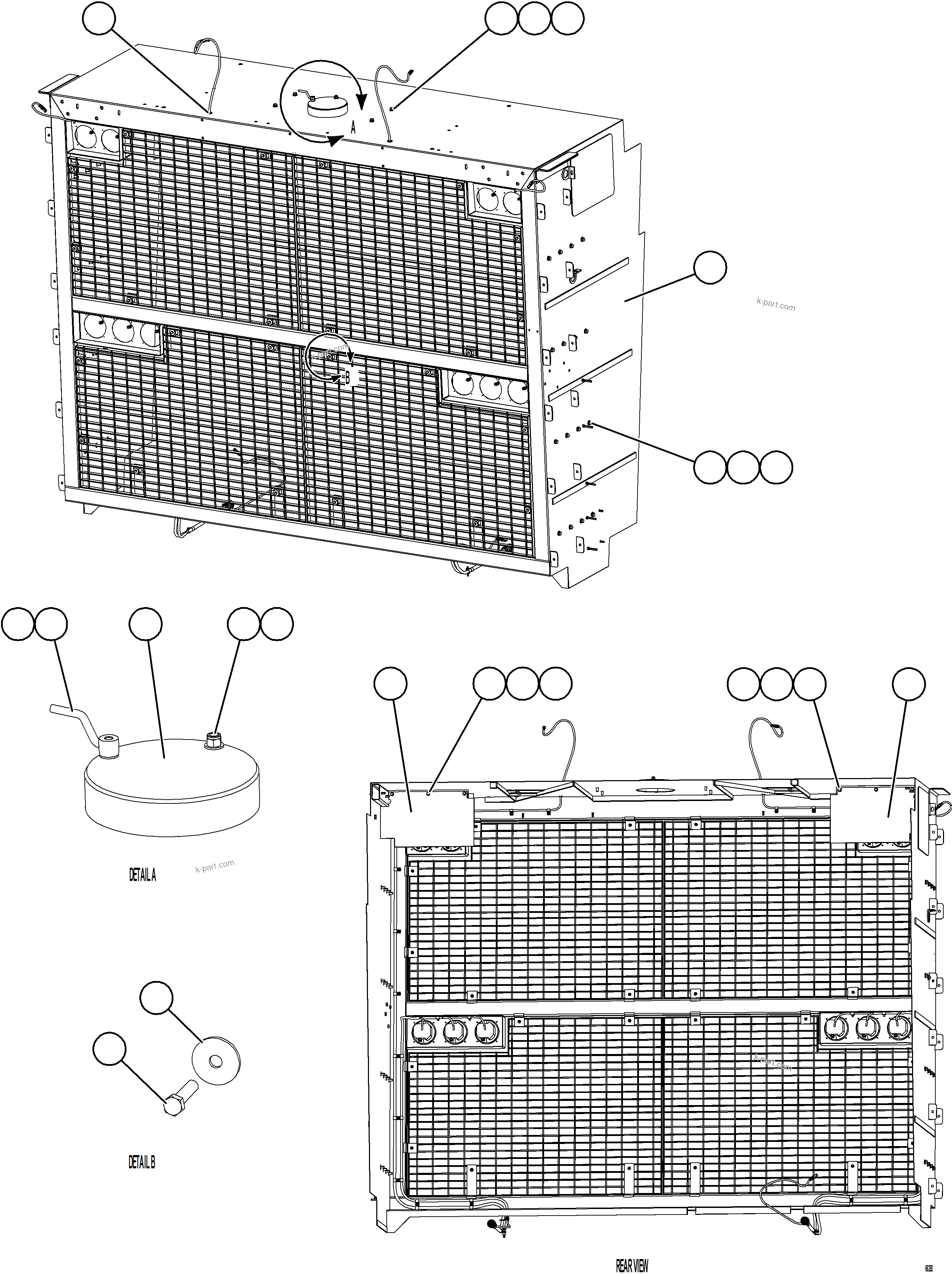 Komatsu parts book diagram for AFE78-D 930E-5 S/N A40027 - A40028 BMA GOONYELLA: GRILLE INSTALLATION    1/2