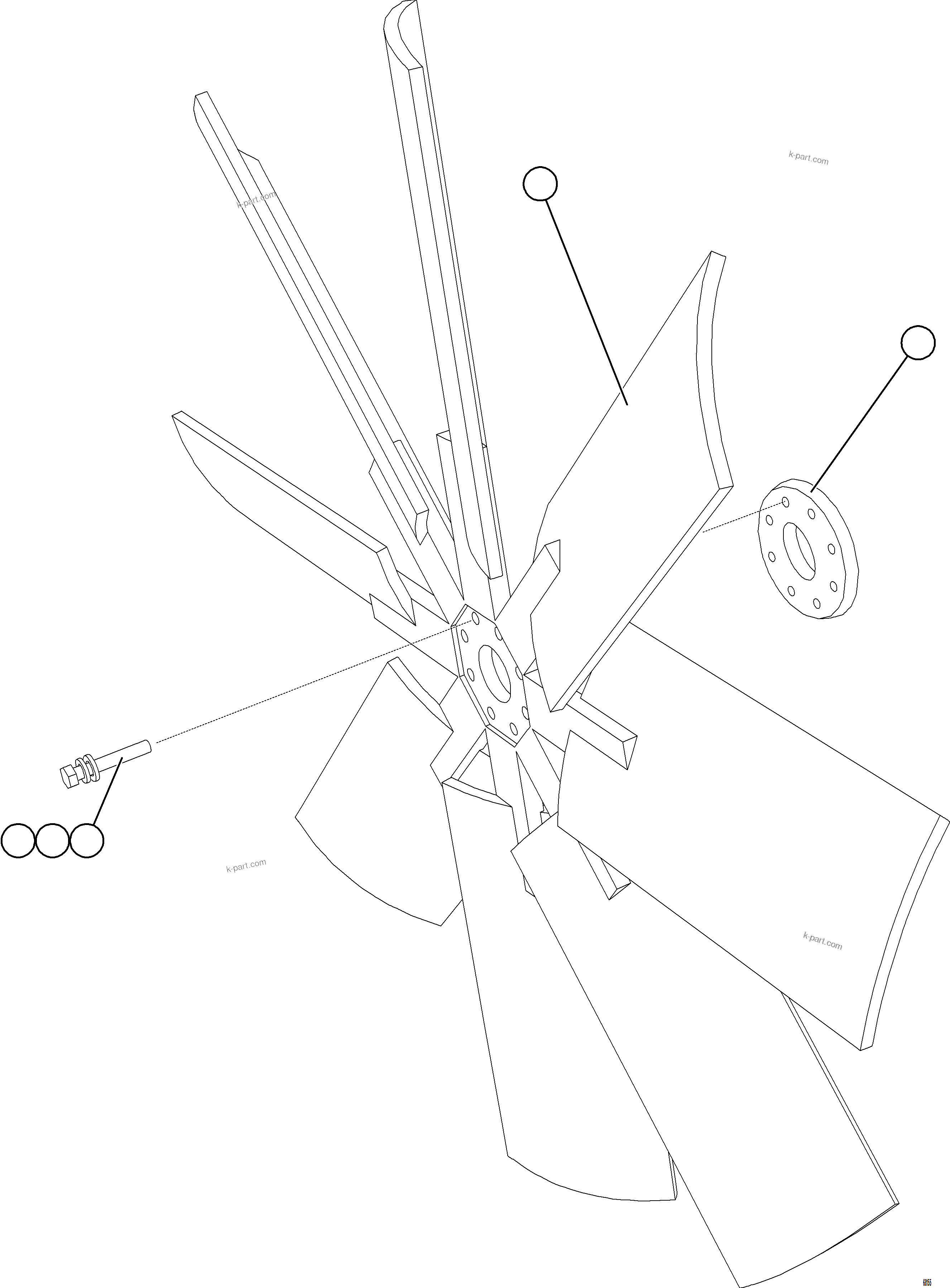 Komatsu parts book diagram for AFE78-E 930E-5 S/N A40022, A40024 - A40025  TECK: FAN & FAN DRIVE