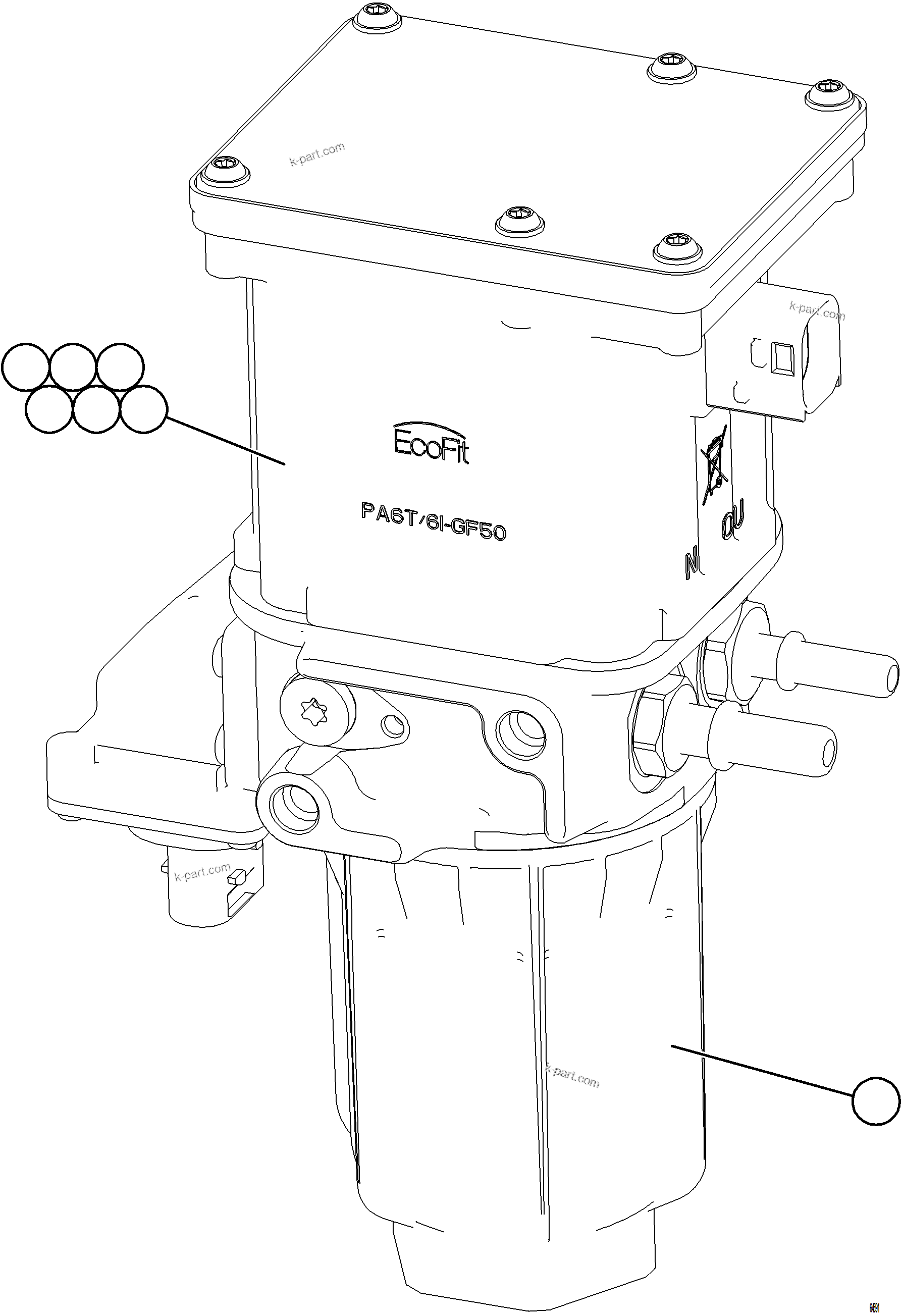 Komatsu parts book diagram for AFE78-E 930E-5 S/N A40022, A40024 - A40025  TECK: DOSER FLUID SUPPLY MODULE    58F-01-00390